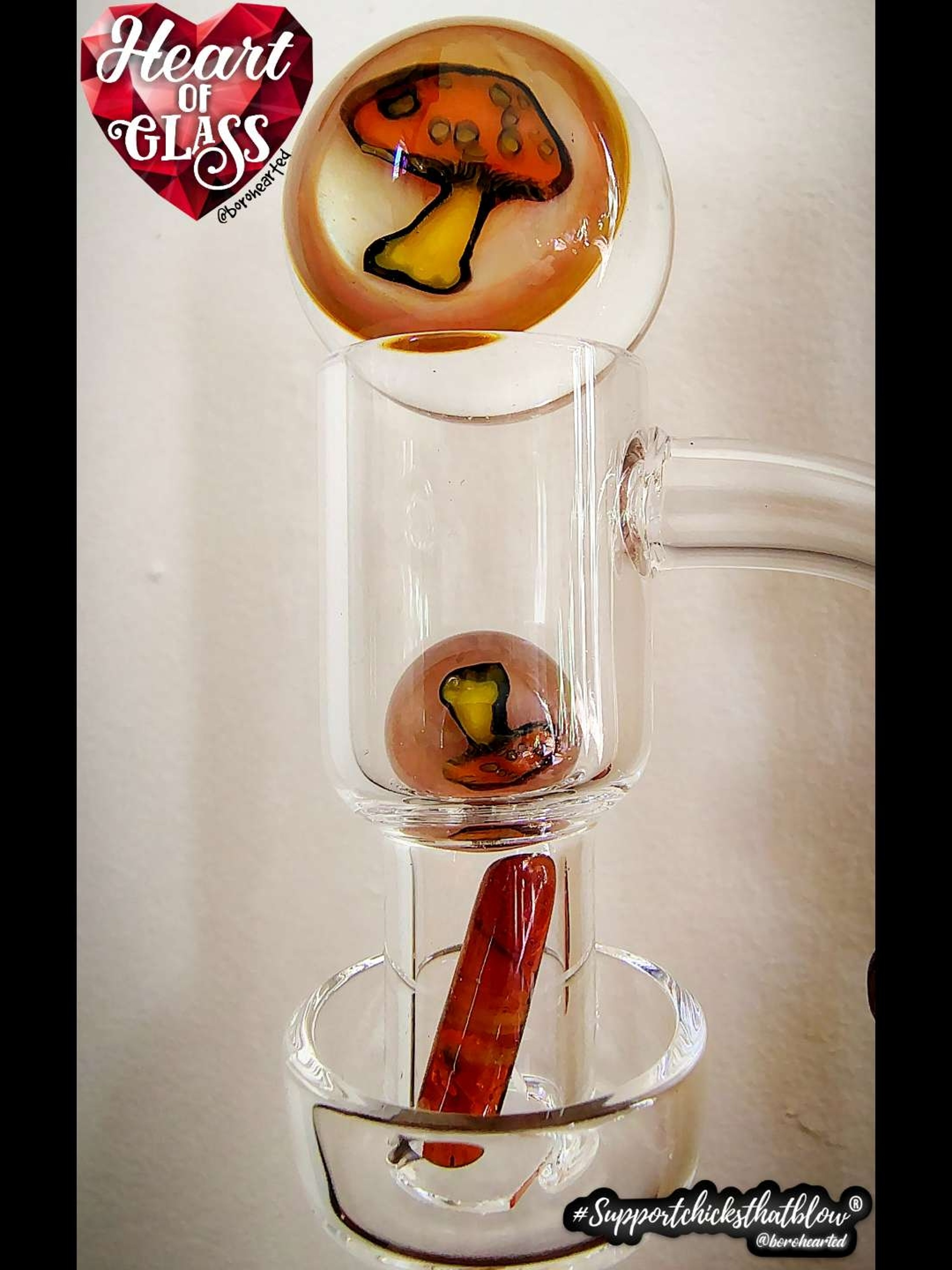 Amber purple mushroom Murrine slurper set image 0