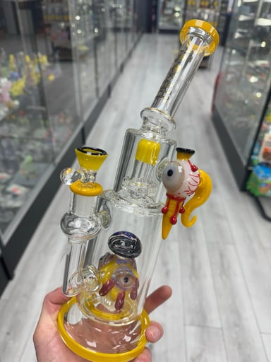 Preview pic of Lookah eye rig 14” double perc yellow