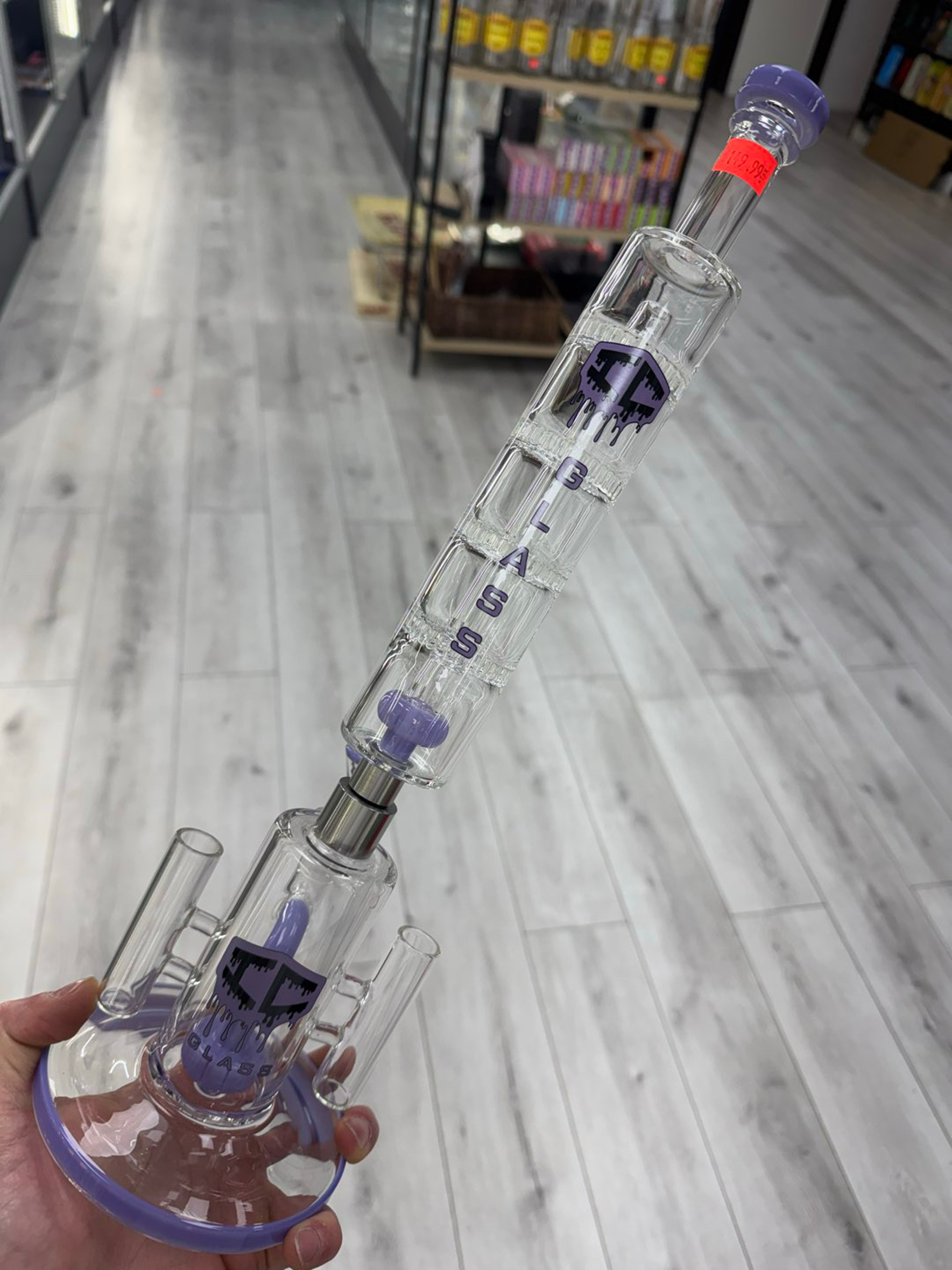 Preview pic of Ic glass 2 in 1 water pipe and nectar collector 6 percs purple