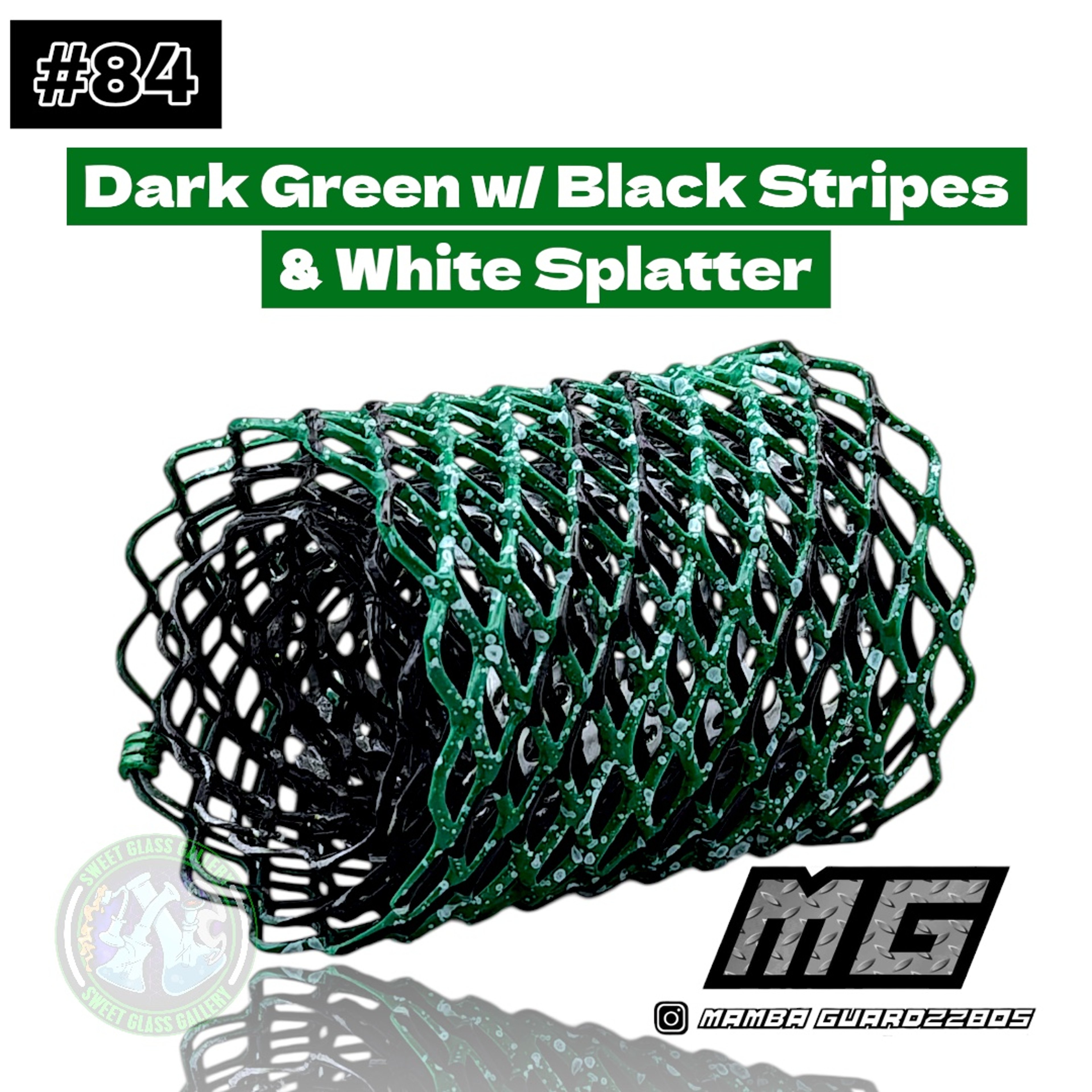 Preview pic of Mamba Guardzz - Heat Cage #84 - Blazer GT8000 Guard (Dark Green w/ Black Stripes & White Splatter)