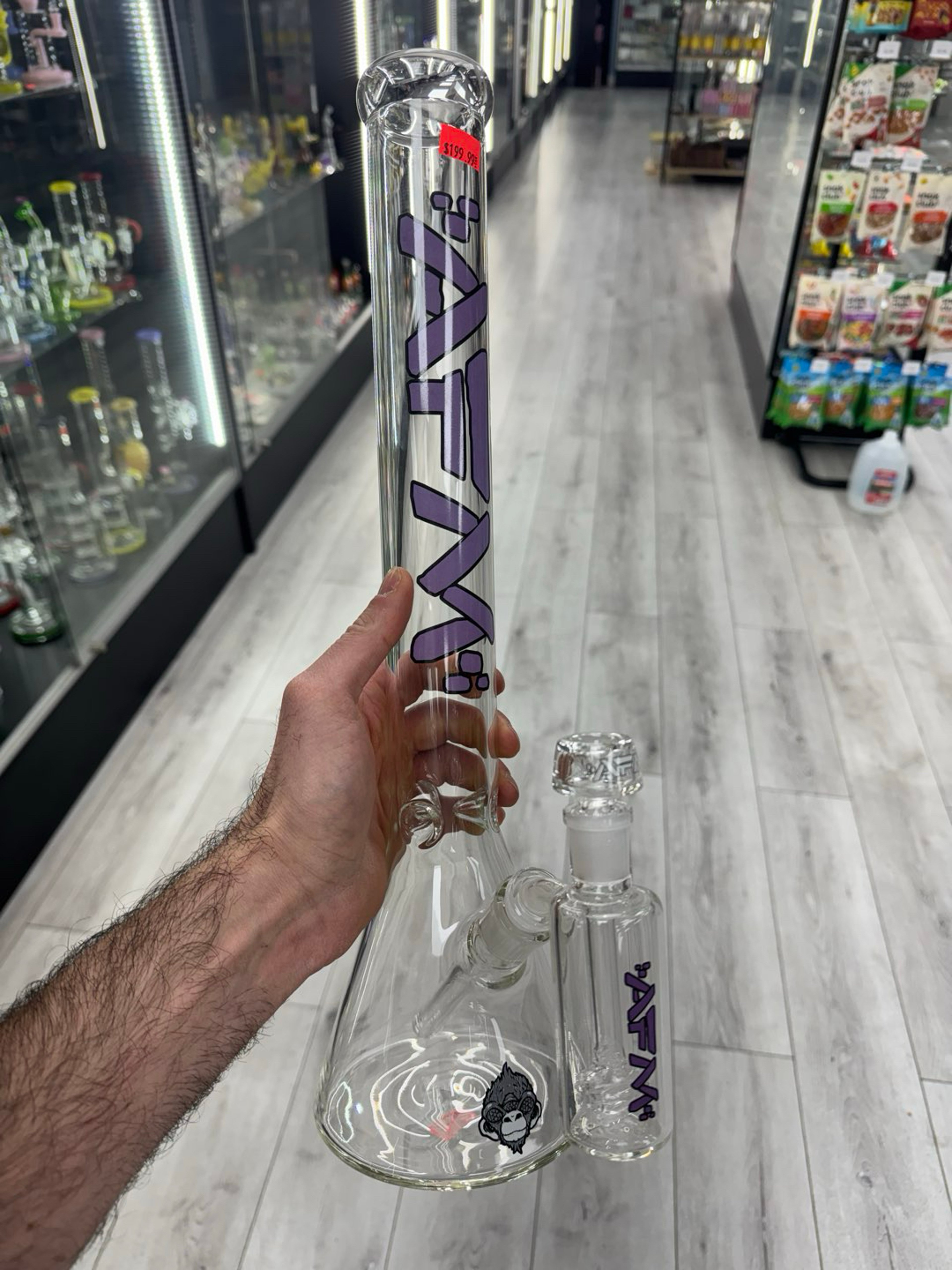 Alien flower monkey 18” beaker with ash catcher purple image 0