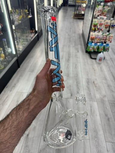 Preview pic of Alien flower monkey 18” beaker with ash catcher blue