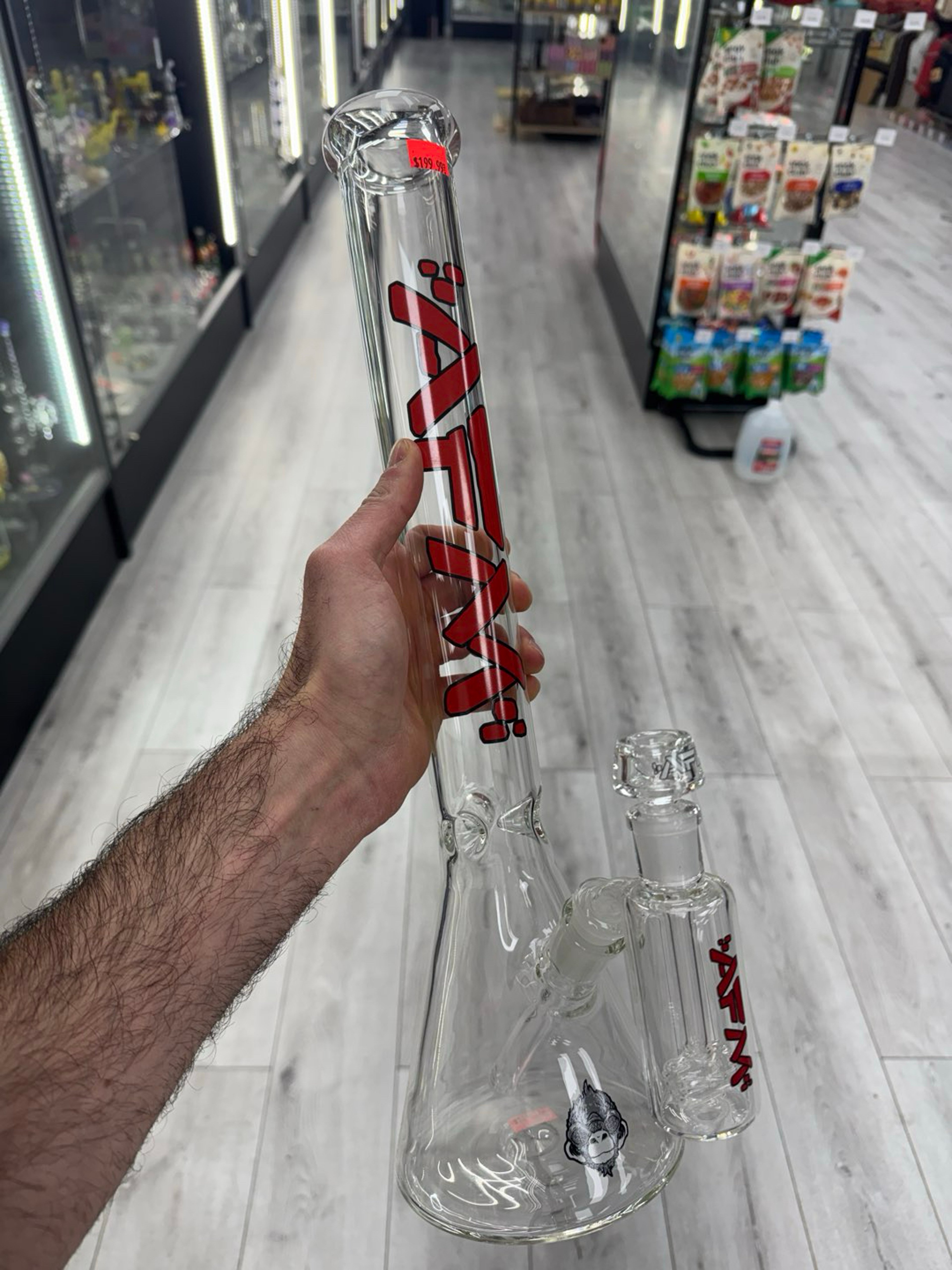 Alien flower monkey 18” beaker with ash catcher red image 0