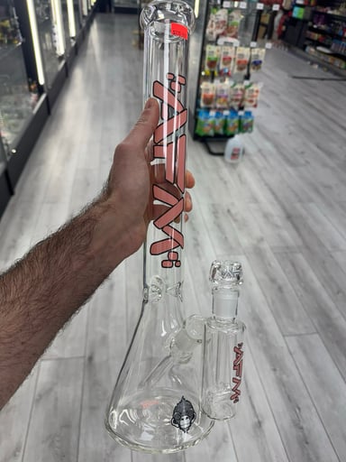 Preview pic of Alien flower monkey 18” beaker with ash catcher pink