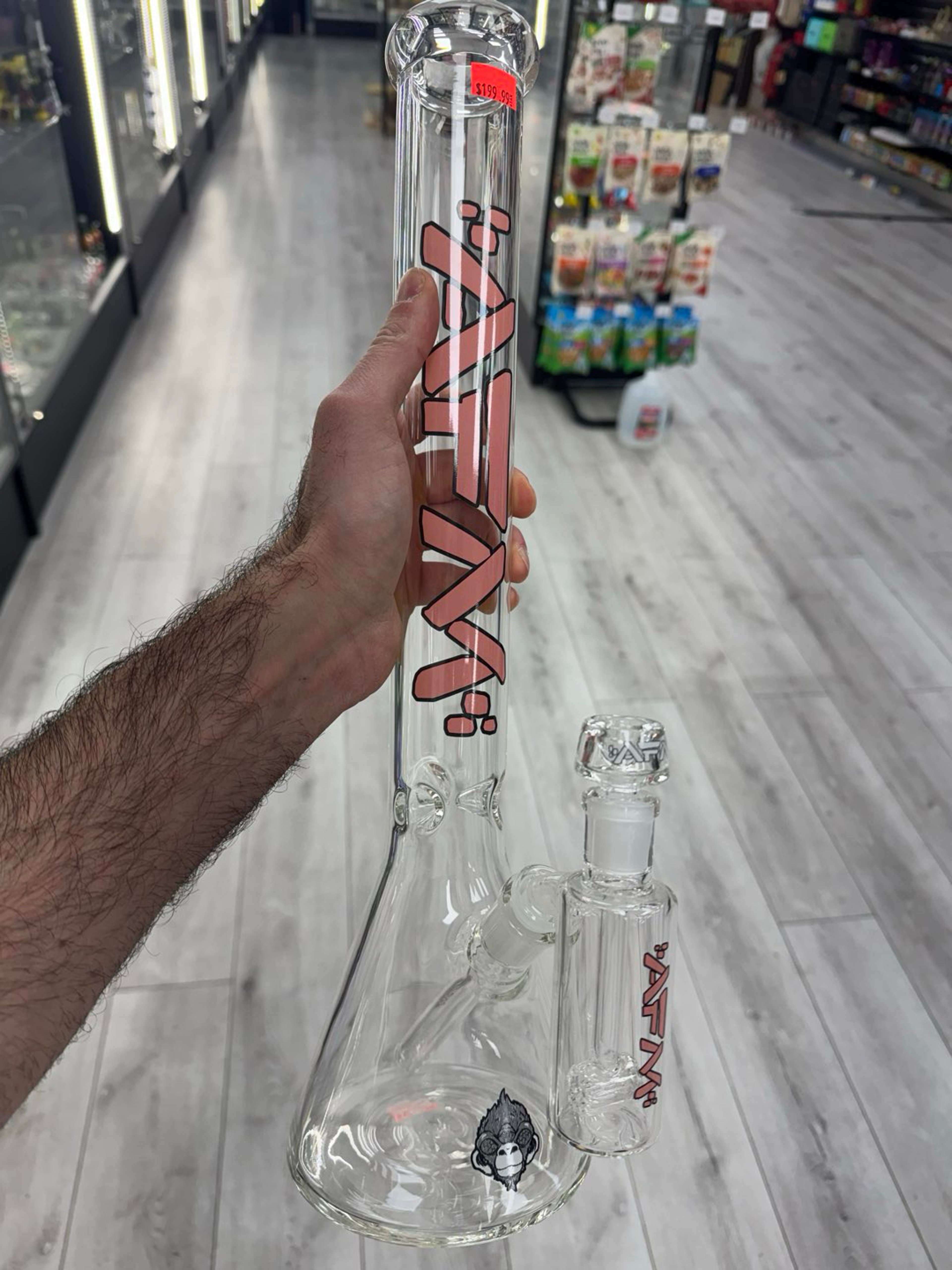 Alien flower monkey 18” beaker with ash catcher pink image 0