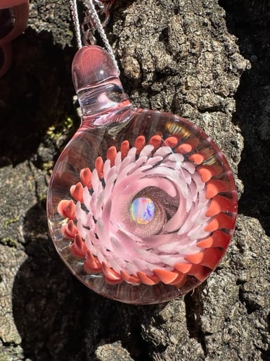 Preview pic of Glow-in-the-dark Pink Opal Implosion Pendant