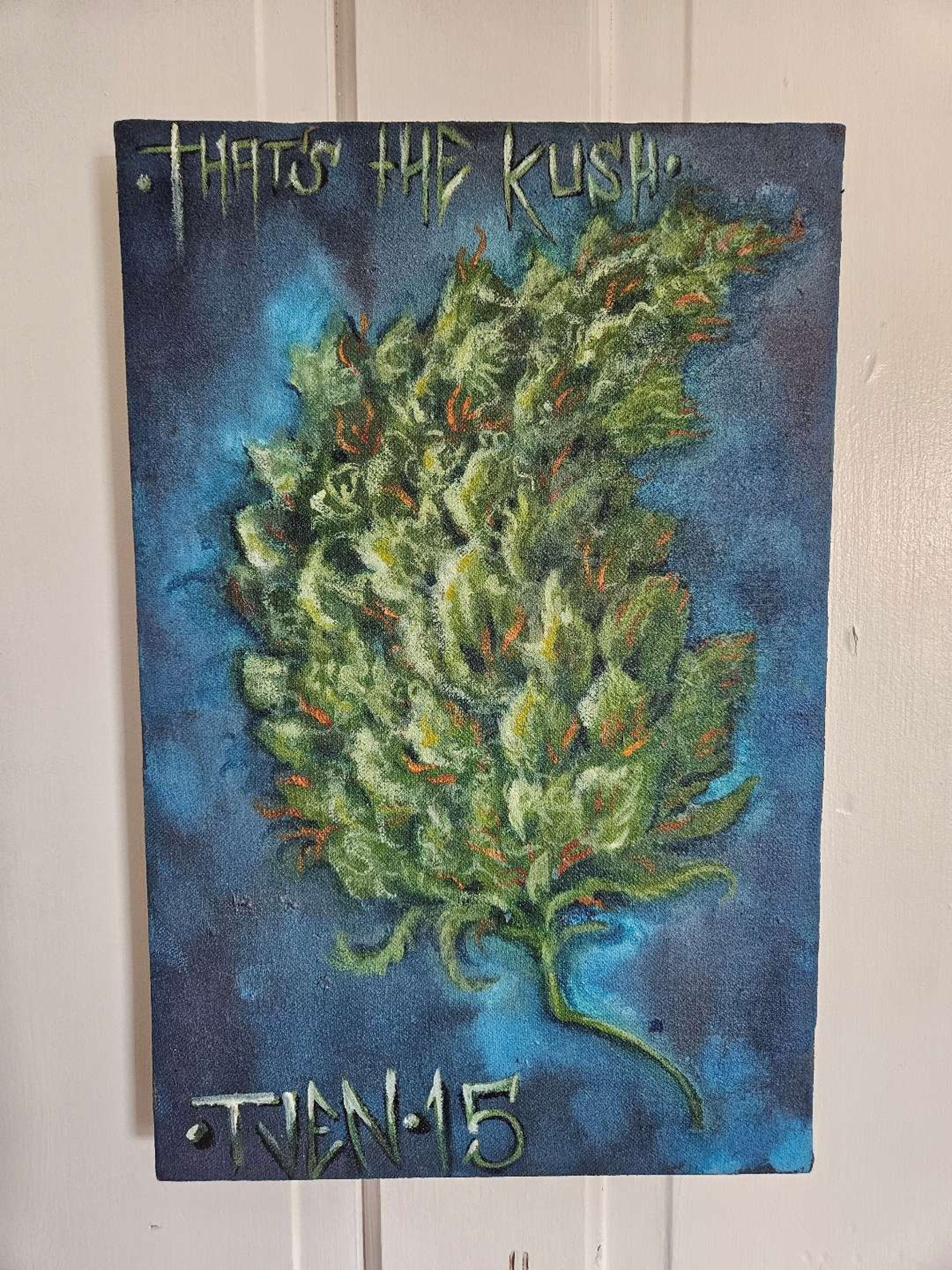 Kush Nug Painting on 11x17 Stretched Canvas image 0