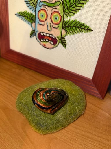 Preview pic of Rainbow Swirl Twisted Heart Pendant