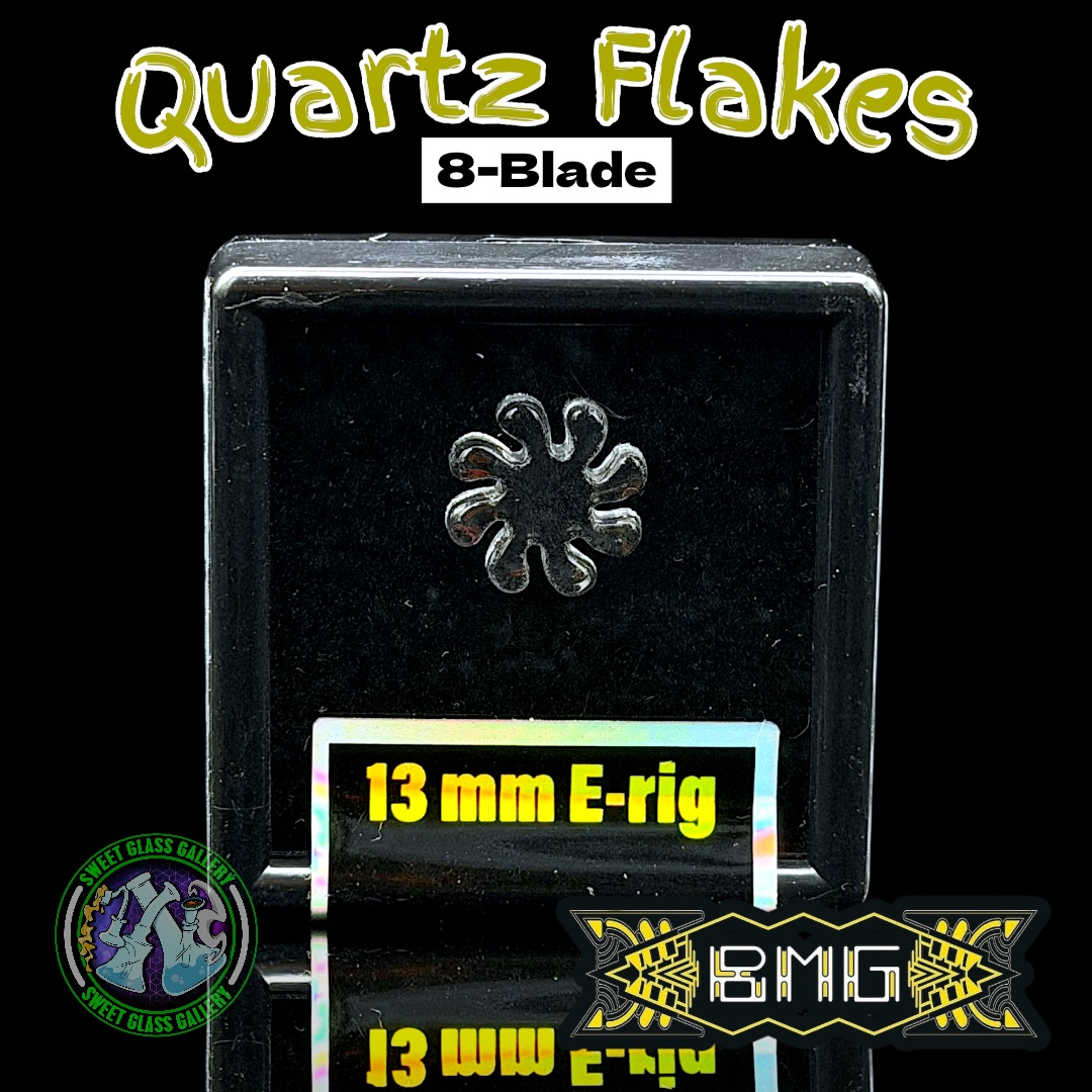 Black Market Glass - Quartz Flake - 8-Blade 13mm image 0