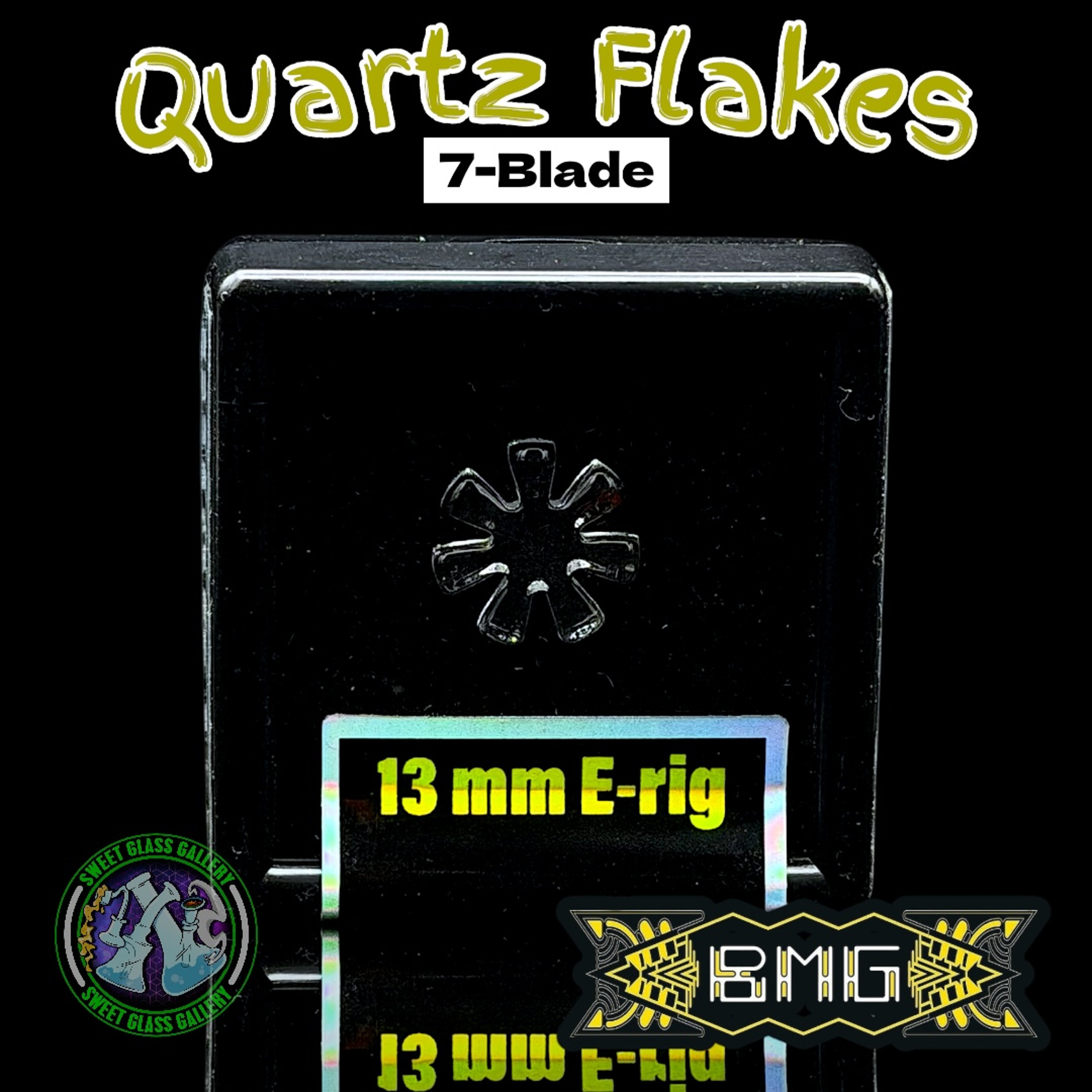 Black Market Glass - Quartz Flake - 7-Blade 13mm image 0