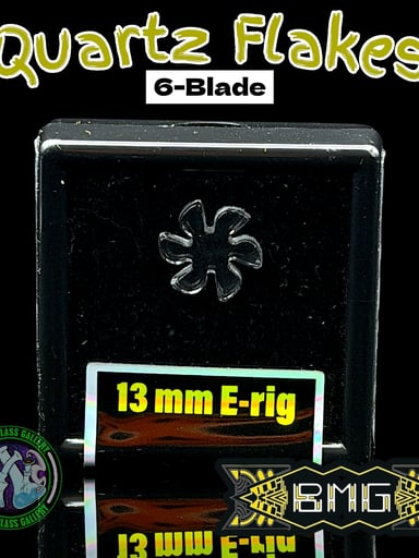 Preview pic of Black Market Glass - Quartz Flake - 6-Blade 13mm
