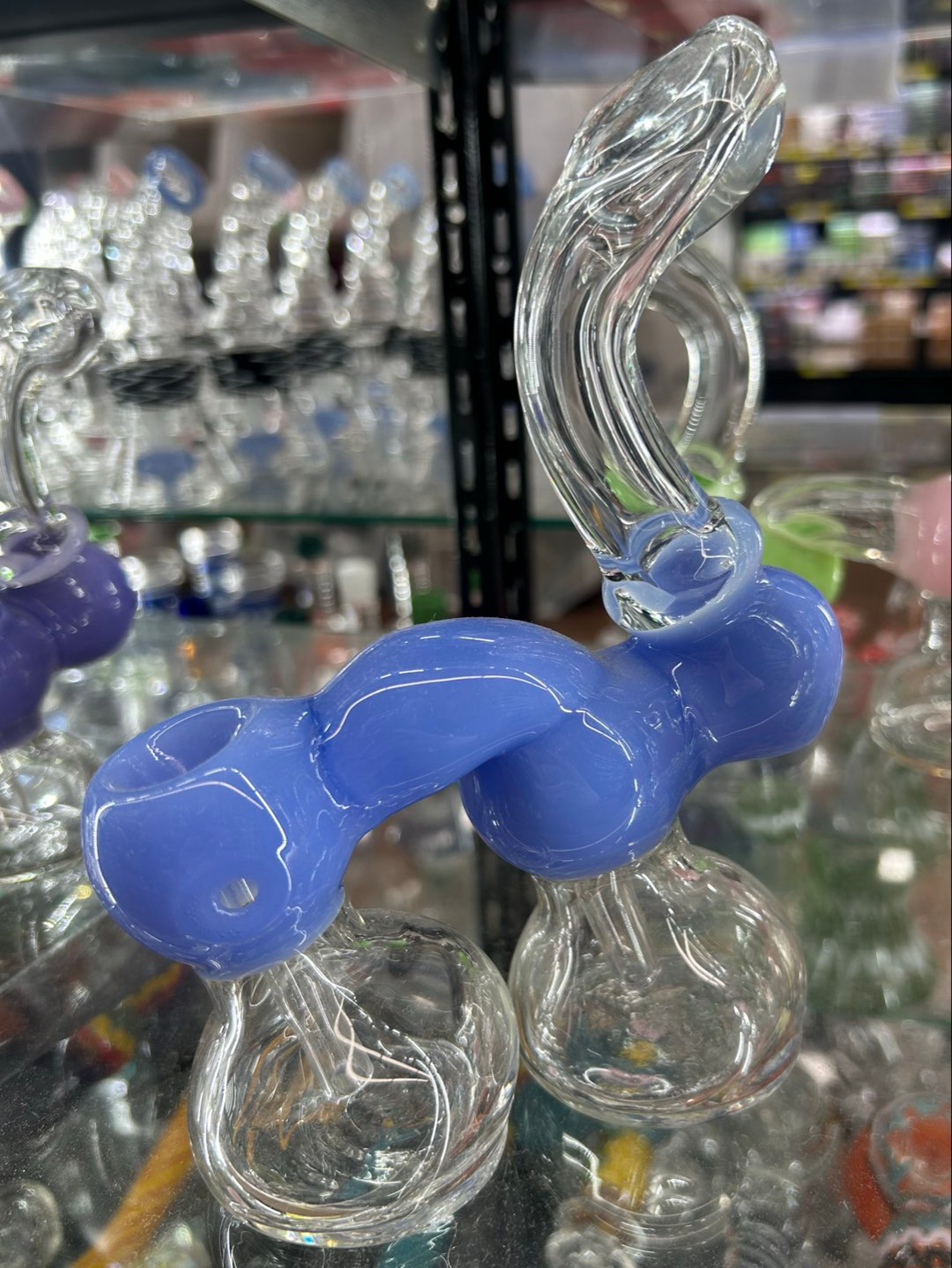 Preview pic of Dual Chamber Bubbler Pipe in Milky Blue 💙