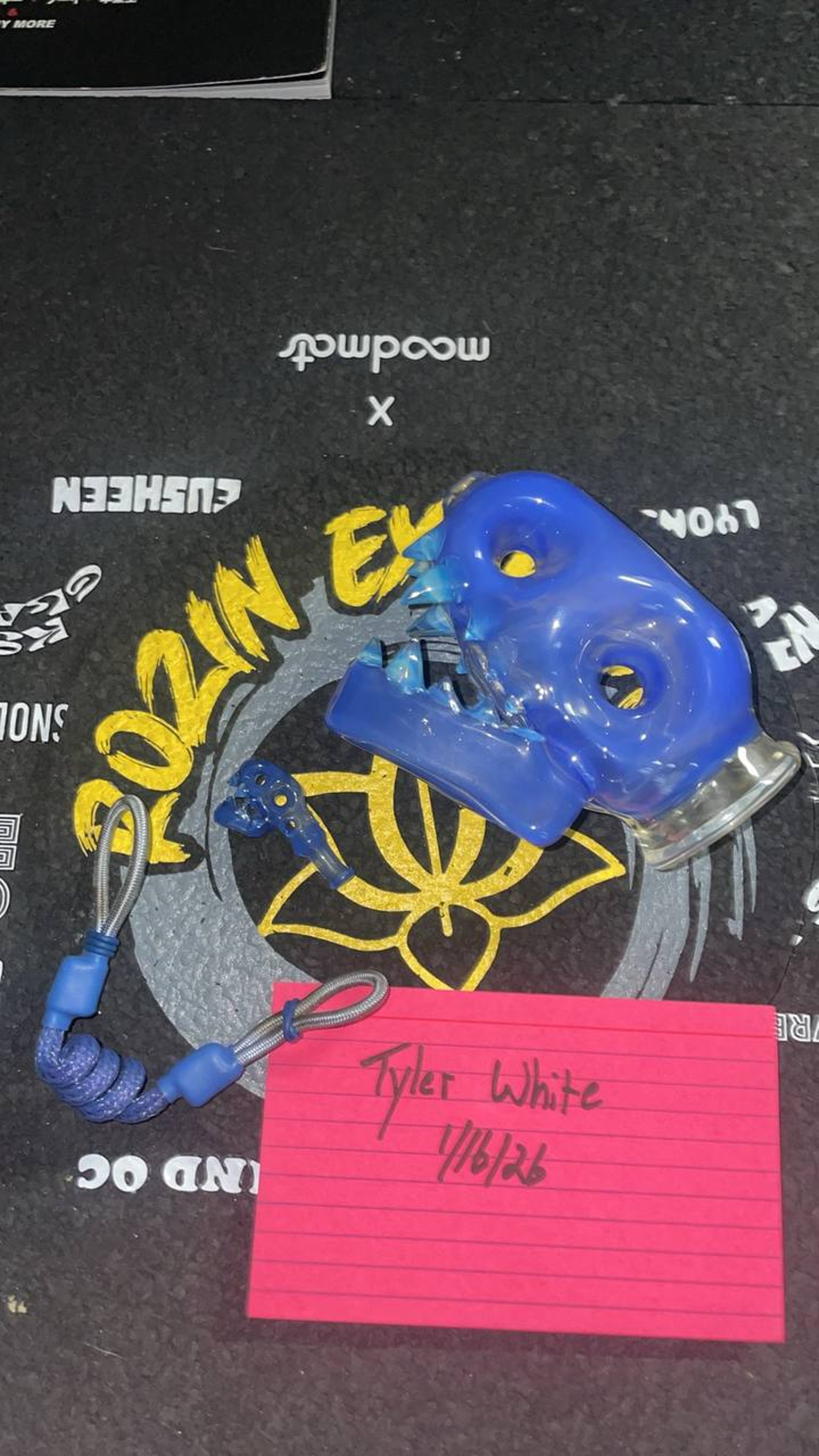 Preview pic of Enuff Glass | T-Rex Puffco Top/Carb Cap Light Blue and Tuff Tether.