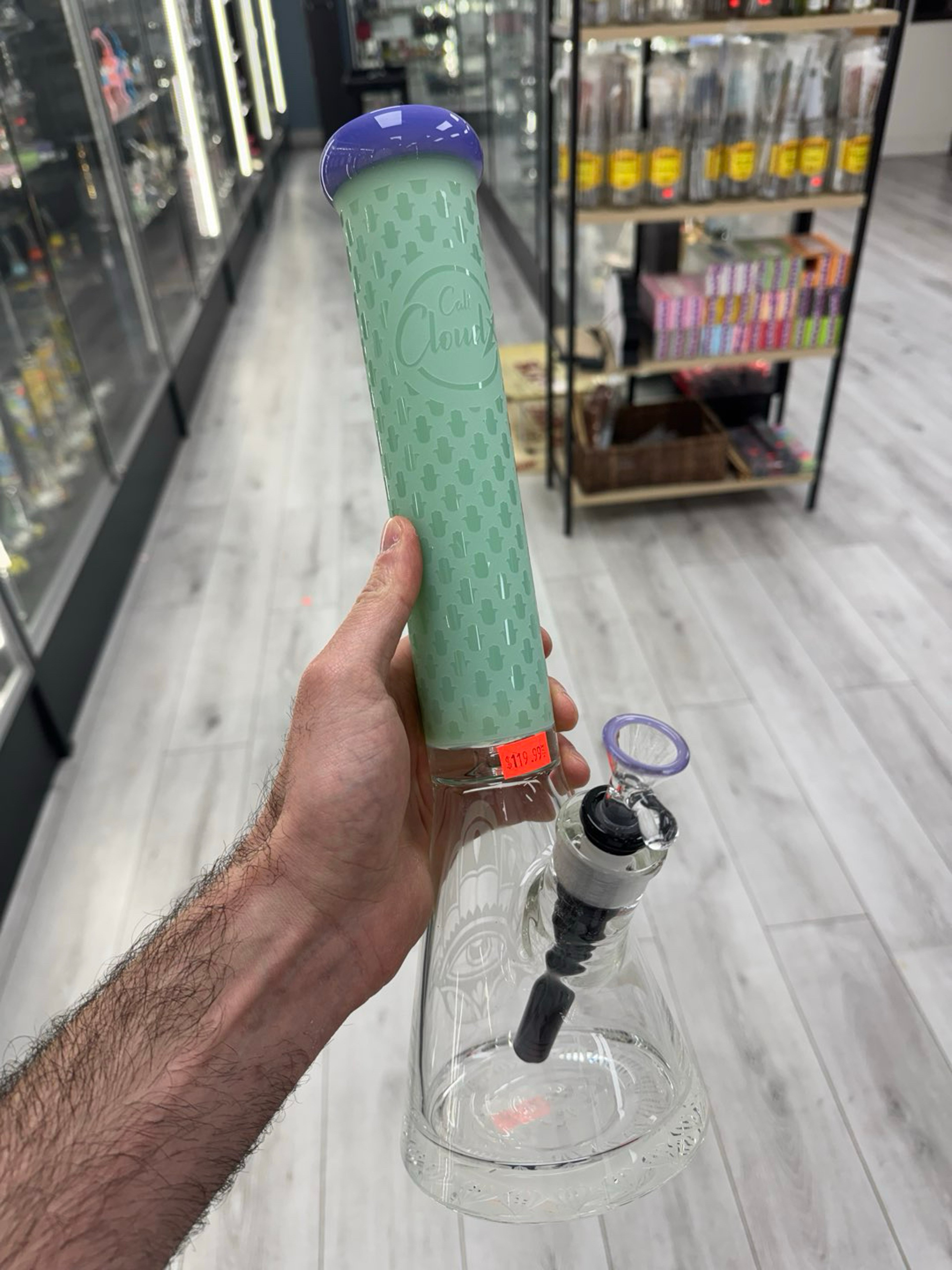 Cali cloudx 15” thick bottom beaker green image 0
