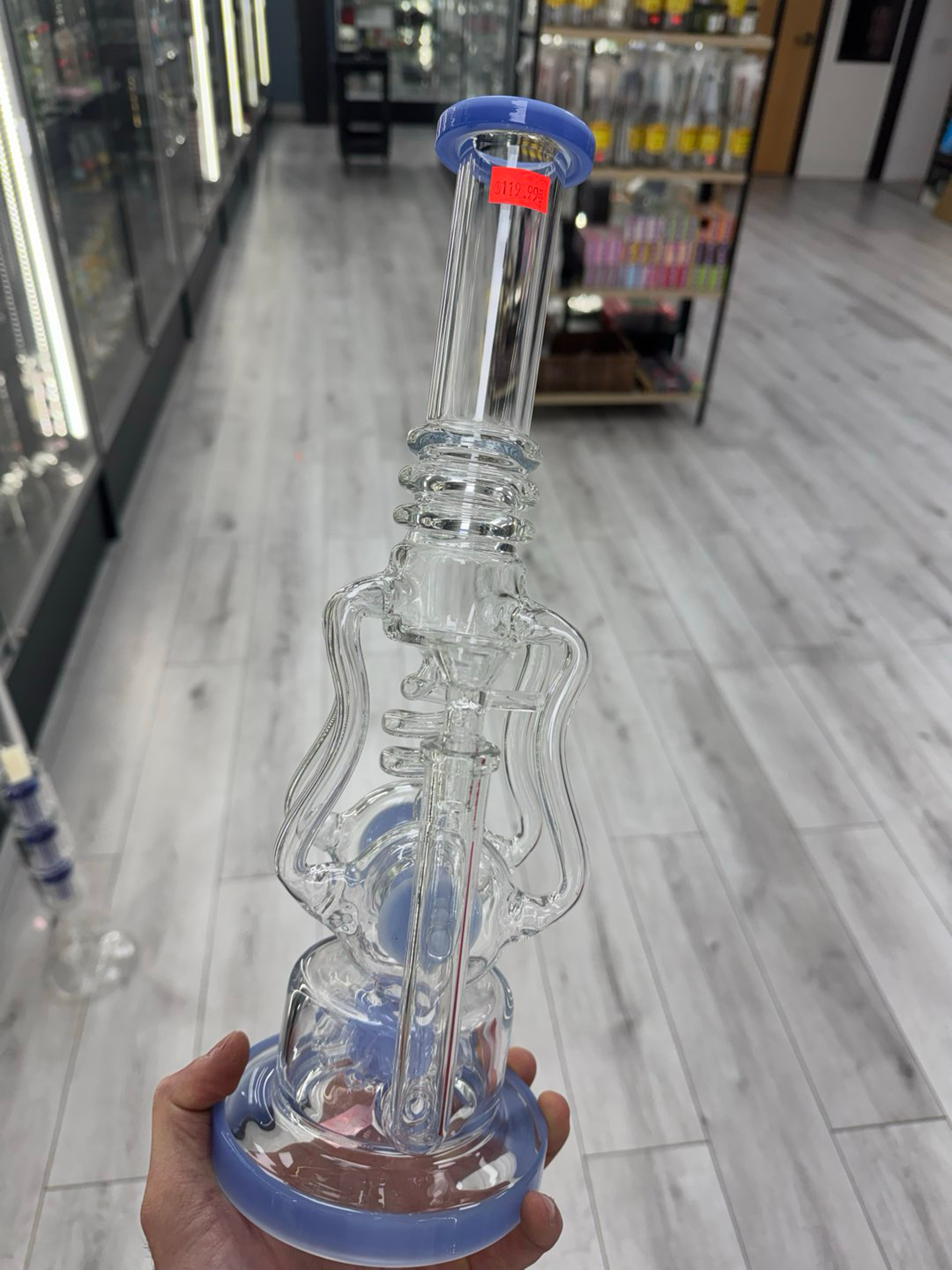 15” 4 uptake recycler rig blue image 0