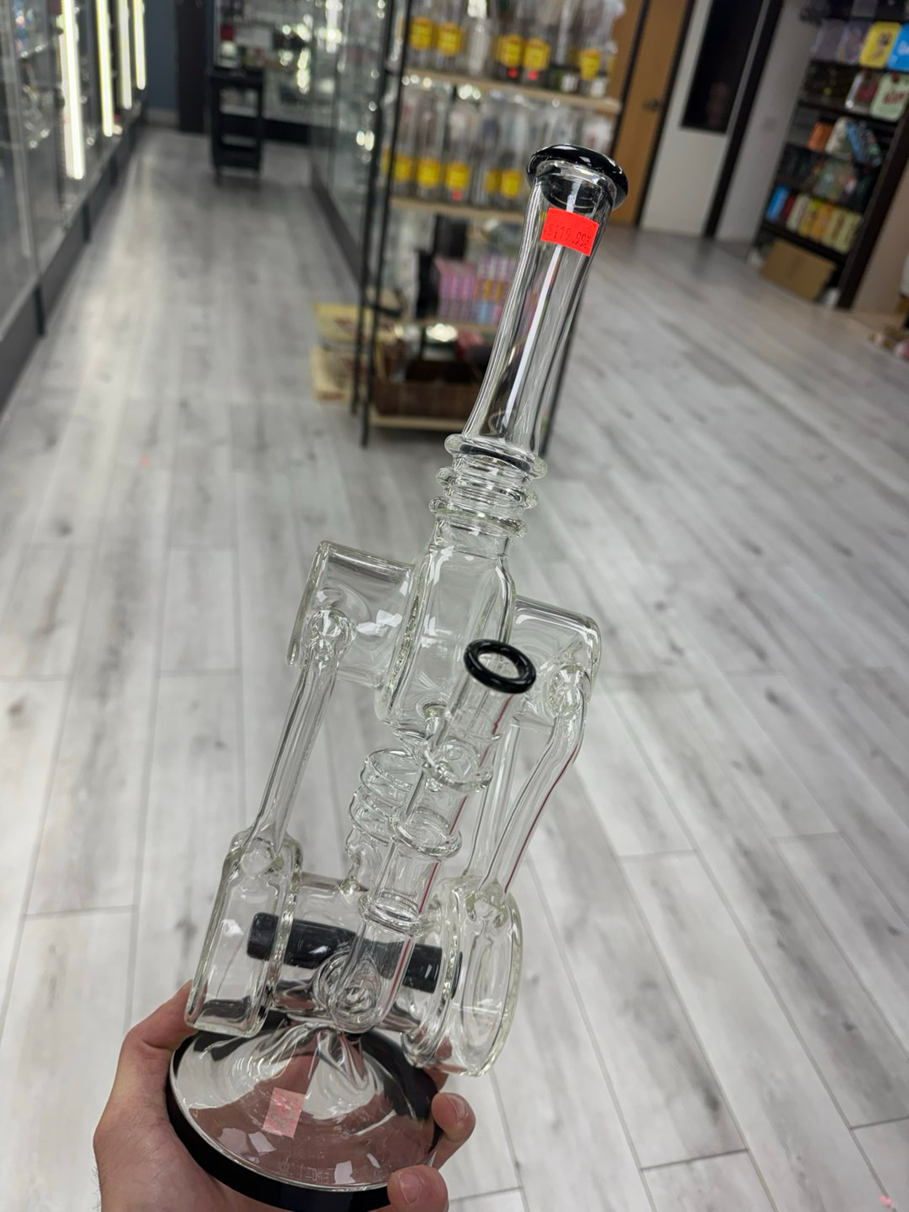 15” 4 uptakes inline perc recycler black image 0