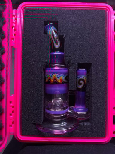 Preview pic of 🍭 Mini Can Traveler | Randohm Glass - Purple / Wigwag 6.5in/10mm @Randohmglass