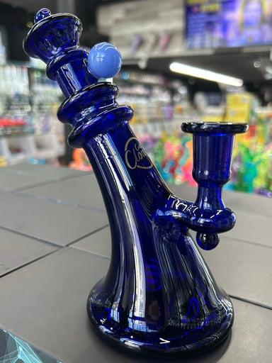 Preview pic of Cali CloudX 8” Art Deco Sloped Bong in Royal Blue 💙