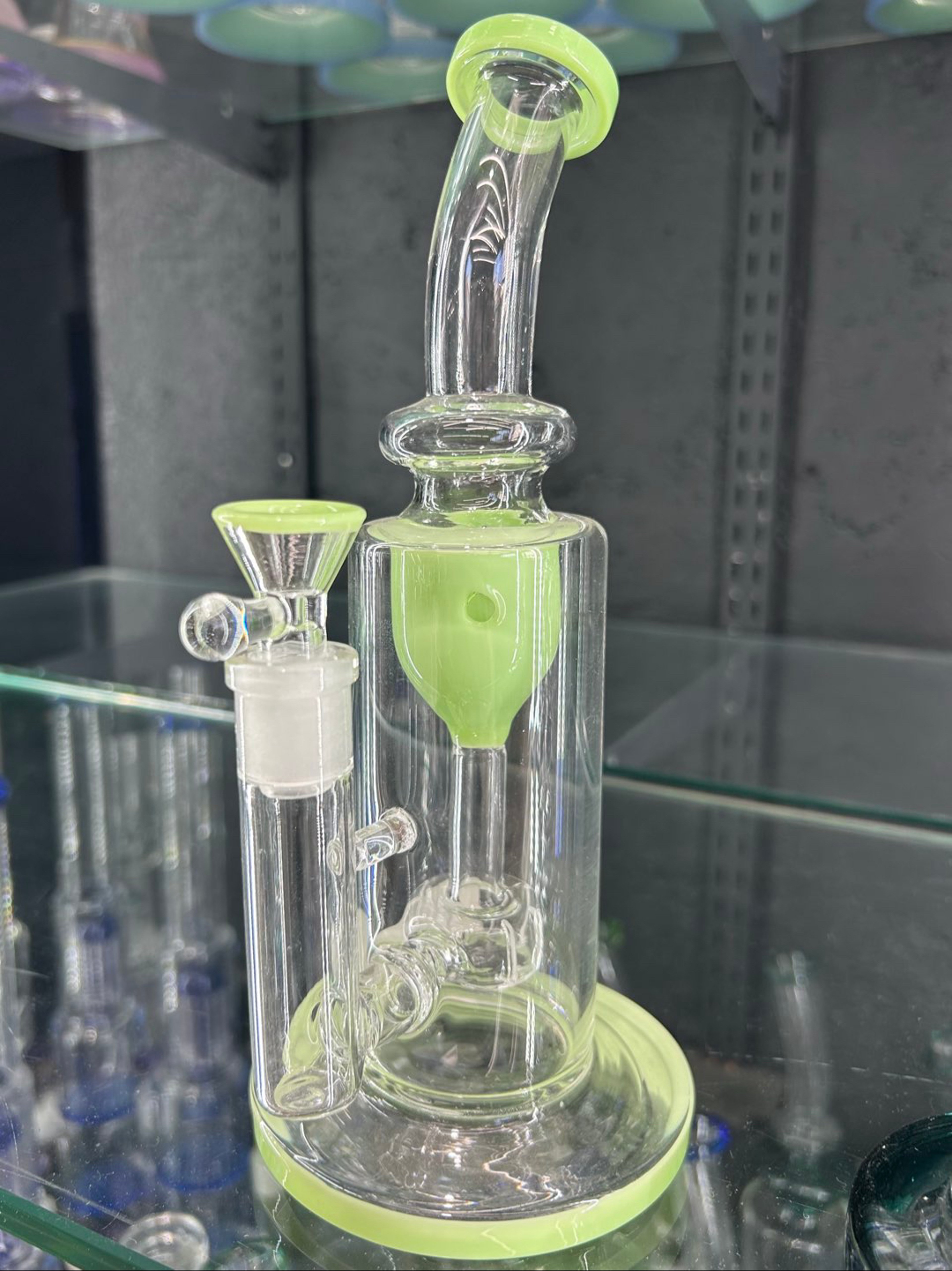 Preview pic of Slime Green 🍋‍🟩 9” Incycler Bong w/ Disc Perc