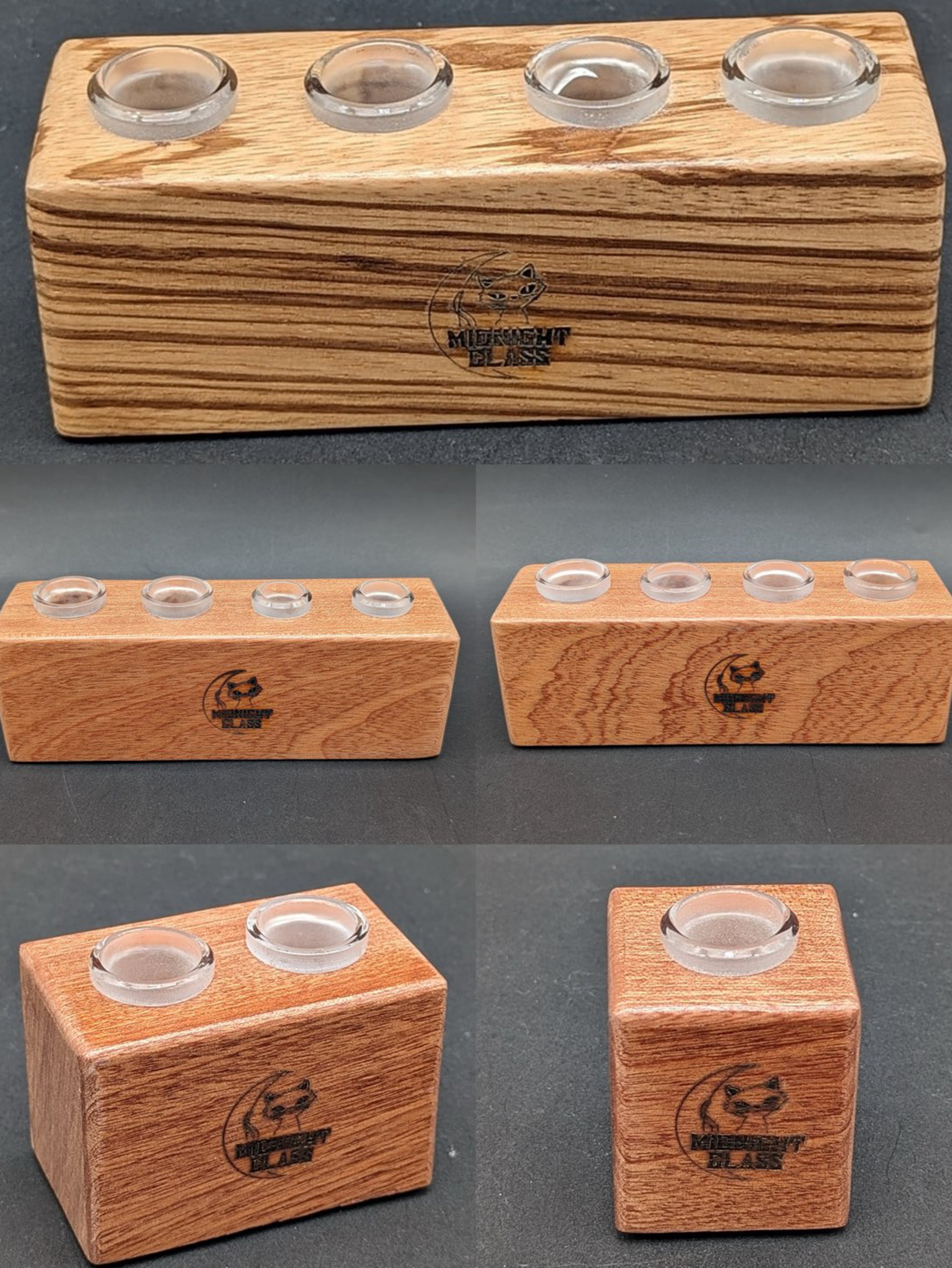(5 options) MIDNIGHT GLASS WOODEN SLIDE STAND / HOLDERS 18mm & 18mm/14mm image 0