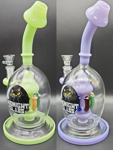 Preview pic of MIDNIGHTS MUSHROOMS 9" RIG / BUBBLER