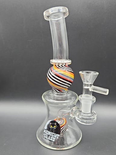 Preview pic of MIDNIGHT GLASS 7.5" RAINBOW SPHERE RIG / BUBBLER