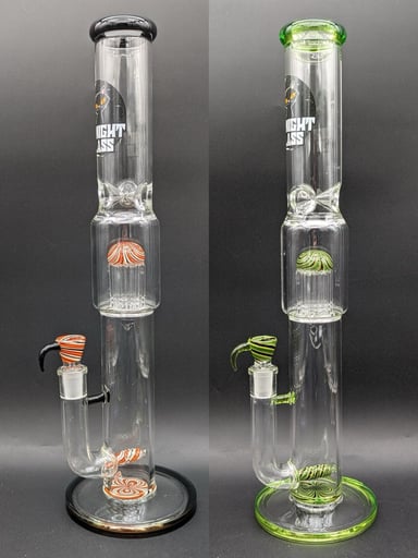 Preview pic of MIDNIGHT GLASS 18" WORKED DUAL PERC STEMLINE TO 8-ARM