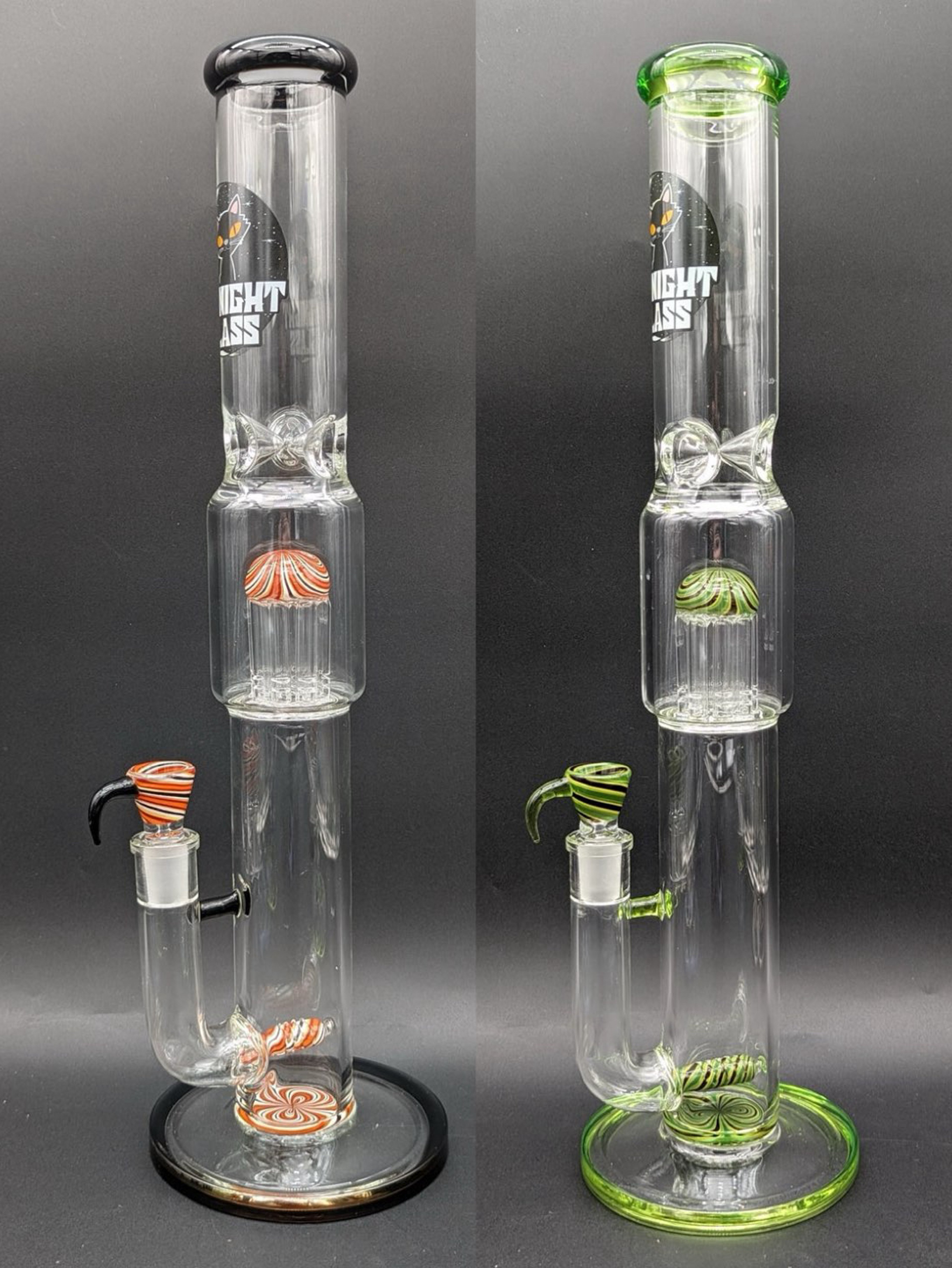 MIDNIGHT GLASS 18" WORKED DUAL PERC STEMLINE TO 8-ARM image 0