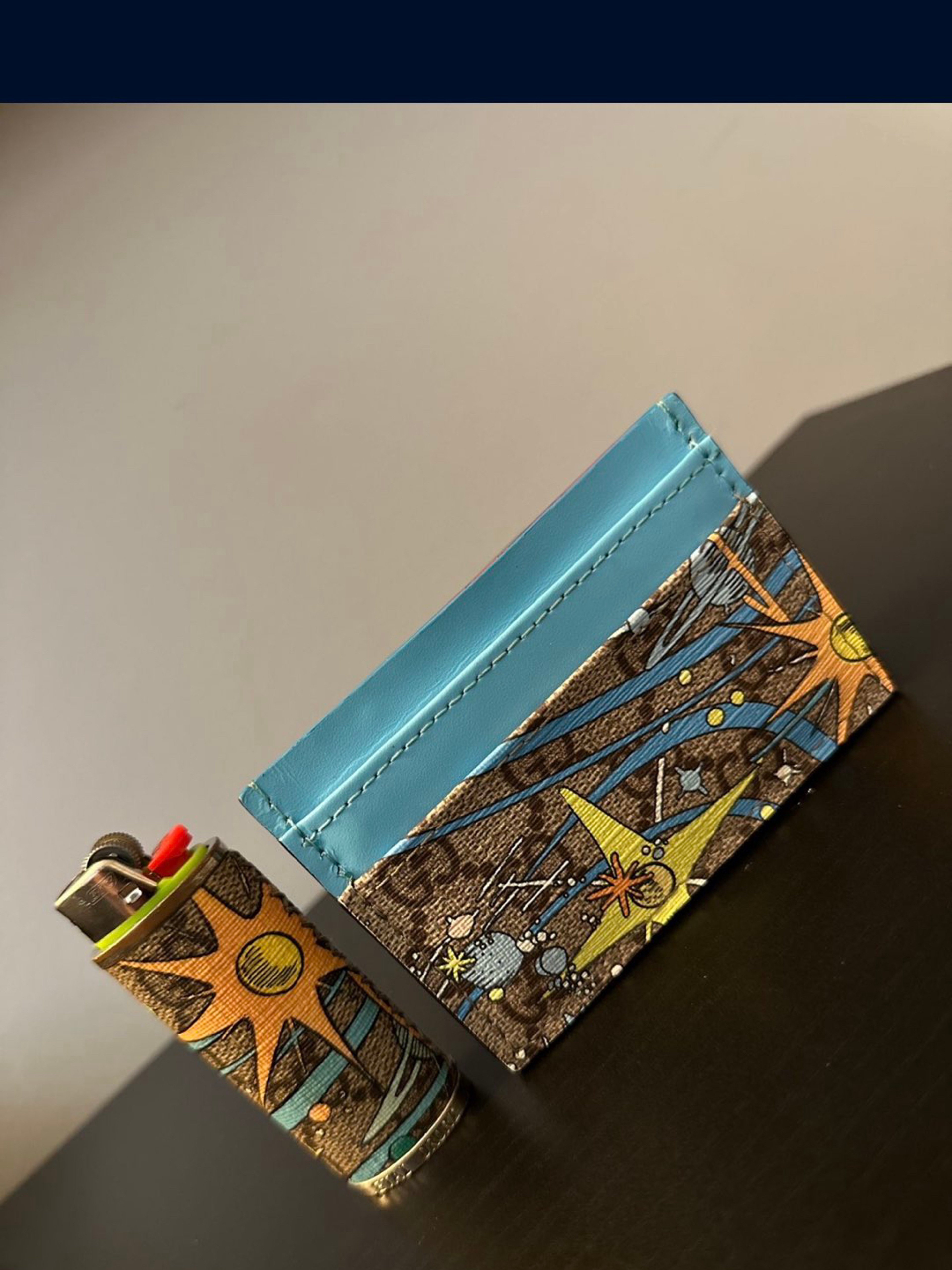 Preview pic of Limited Edition Etai Drori - Gucci x Disney Wallet & Matching Lighter Sleeve Set