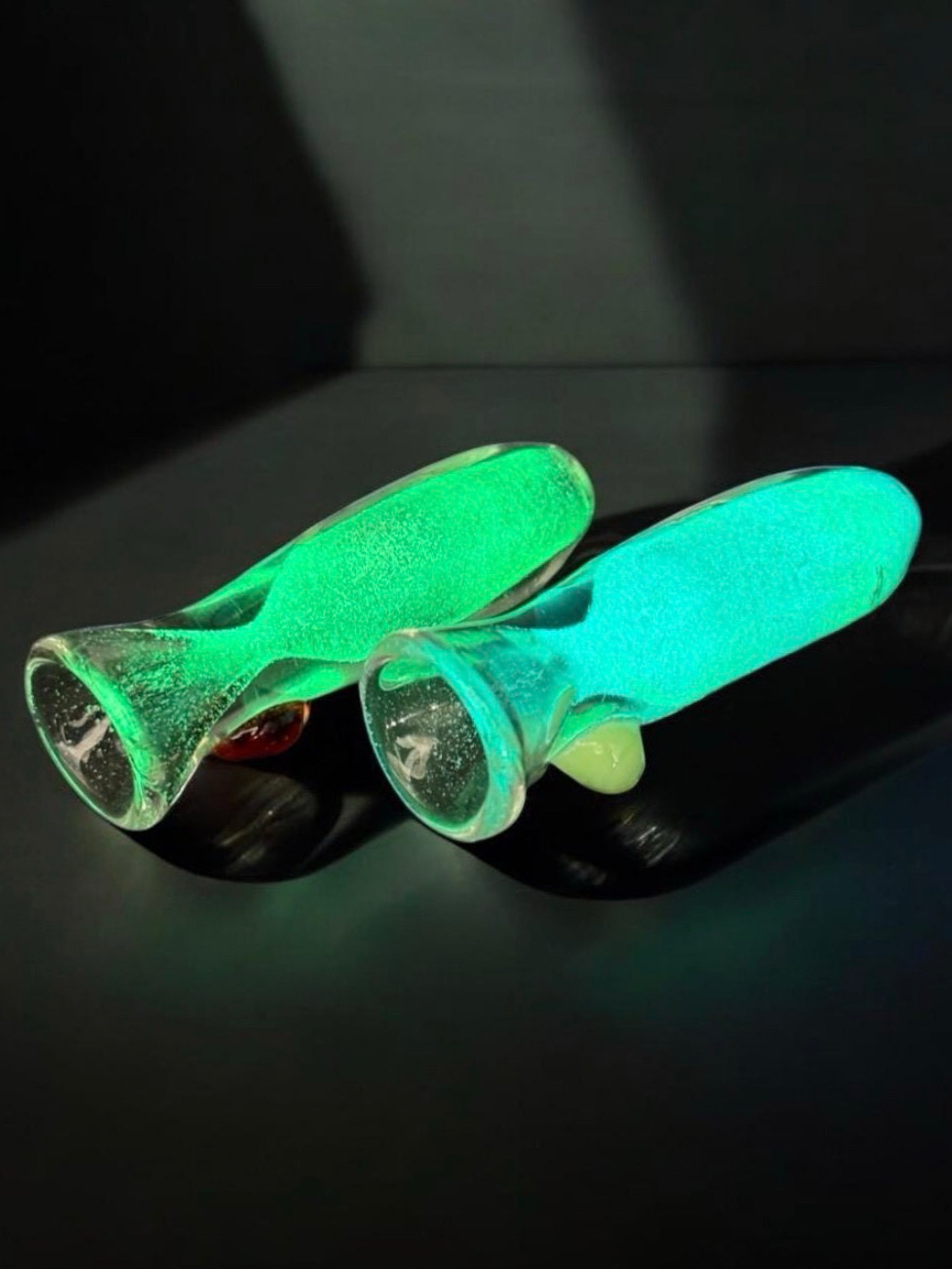 Preview pic of Glow in the Dark 🌟 Marbled Chillums (2 for $10)