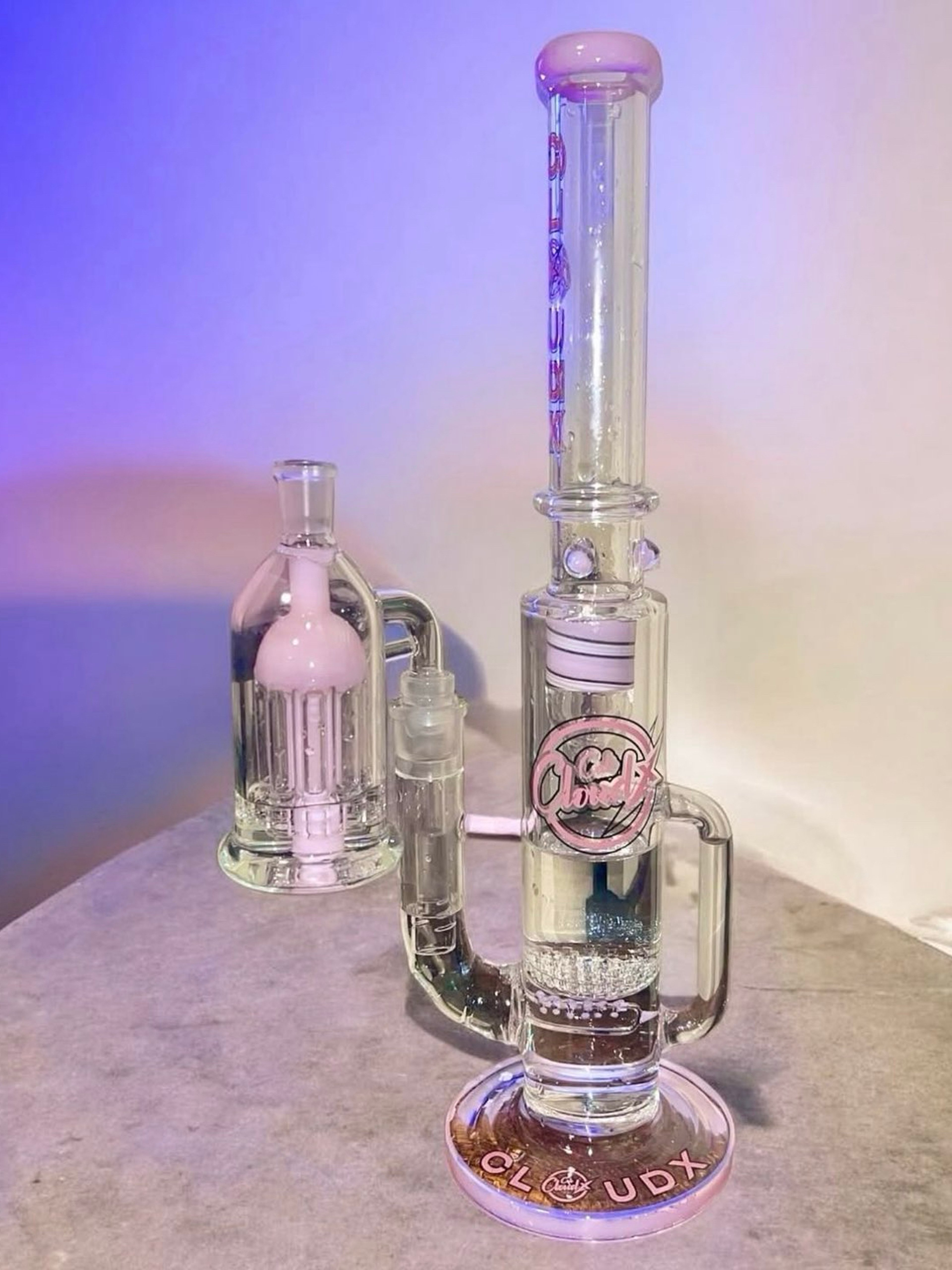 Preview pic of Cali CloudX 14” Pink 🩷 Incycler Straight Tube w/ Ash Catcher