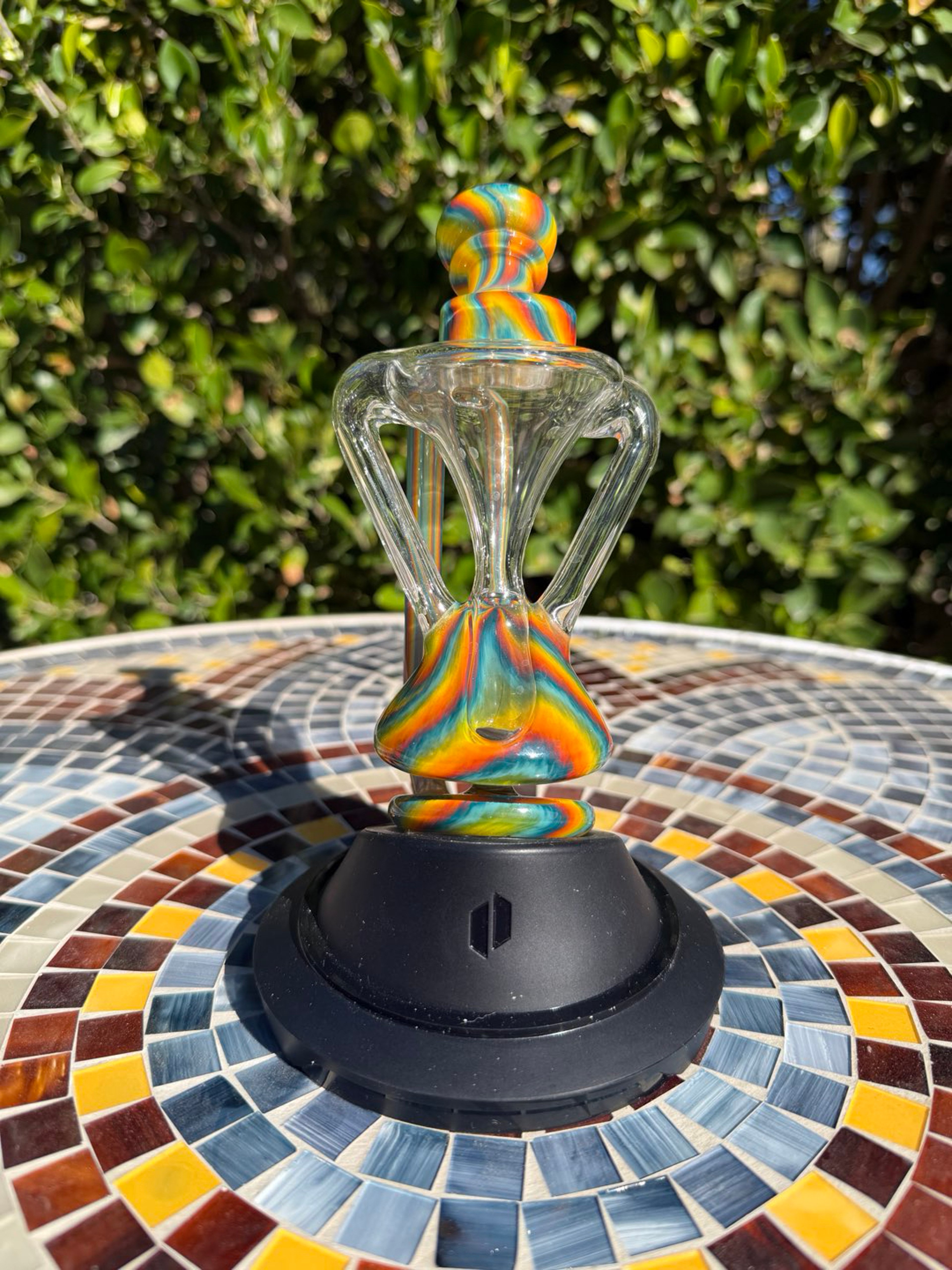 Preview pic of Sandalz Vortex Chamber Recycler w/ M Shea Rainbow Prep Puffco Top