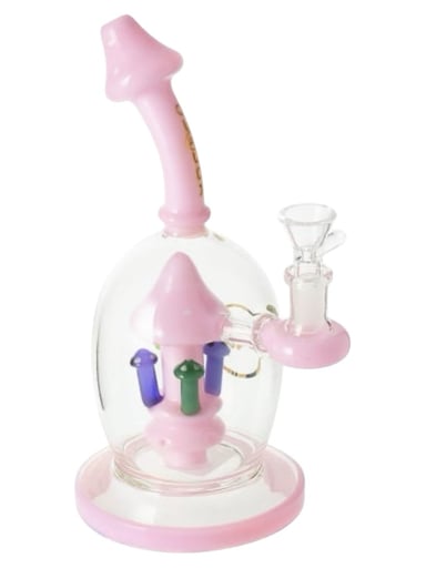 Preview pic of Cali CloudX 8.5” Exosphere Glass Mushroom Bong in Pink 🌸