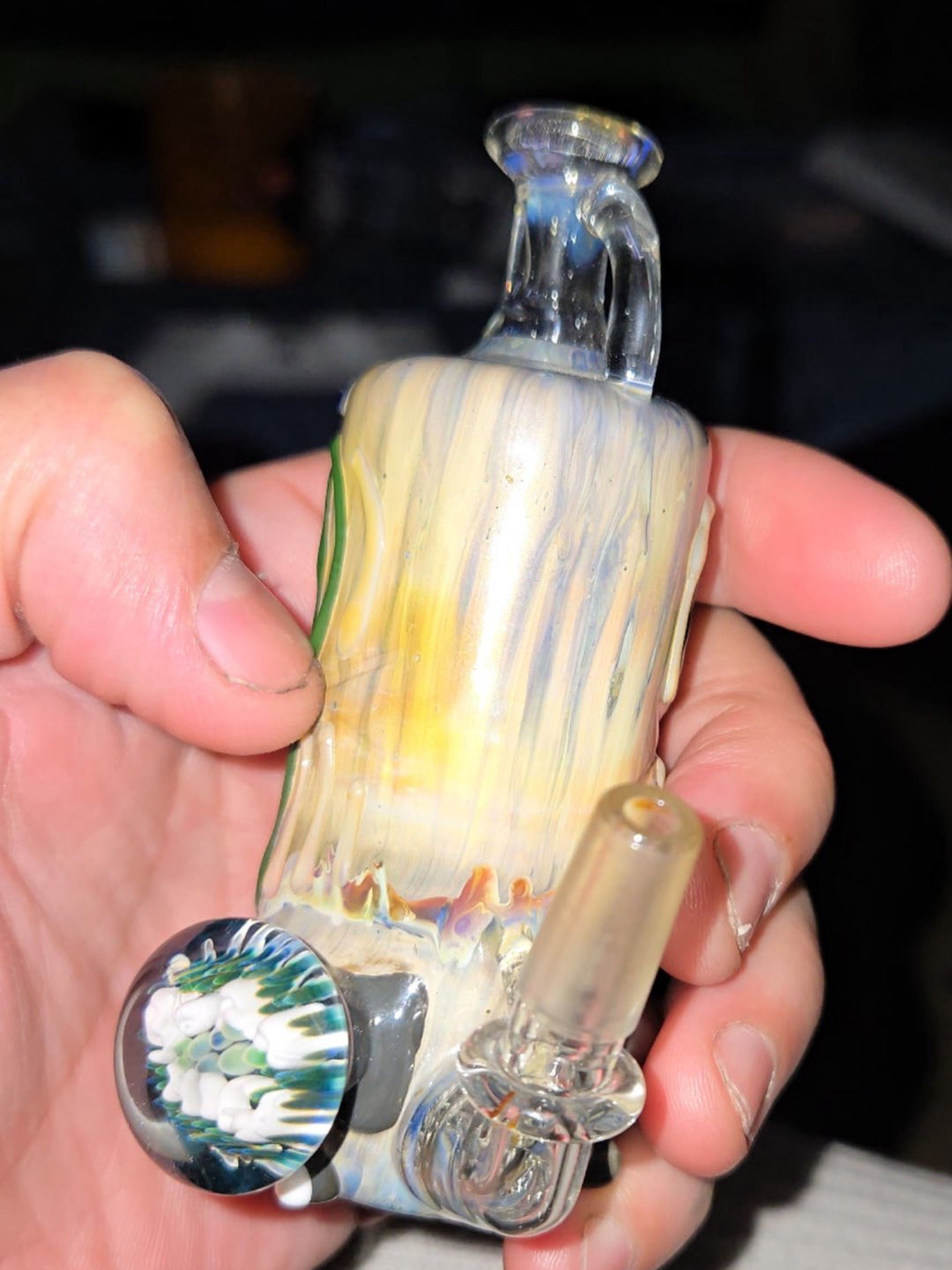 Augy glass tiki pendant image 0