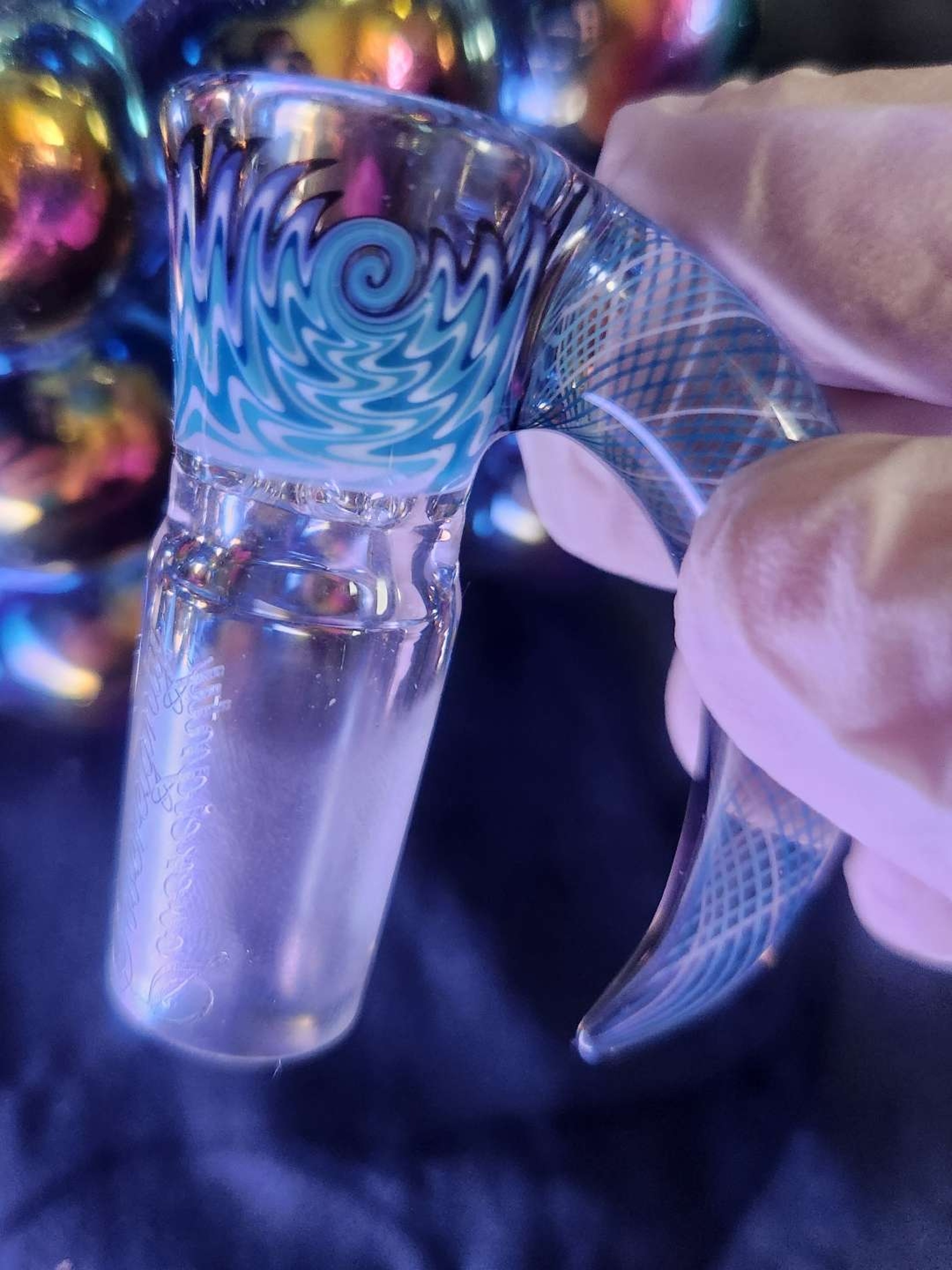 Preview pic of GREAT PRICE! Sovereignty Steve C. Slide 18mm 2015 Borosilicate Glass Slide 4 hole! Never used