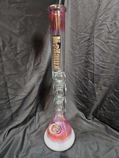 Preview pic of Krunk Glass 3-Kink Straight Tube Beaker Bong – Color Fade Base – New
