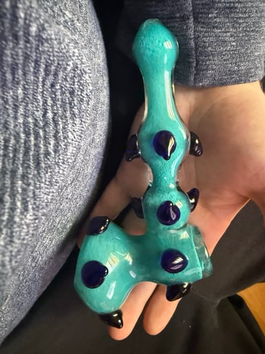 Preview pic of Beautiful spiked turquoise bubbler