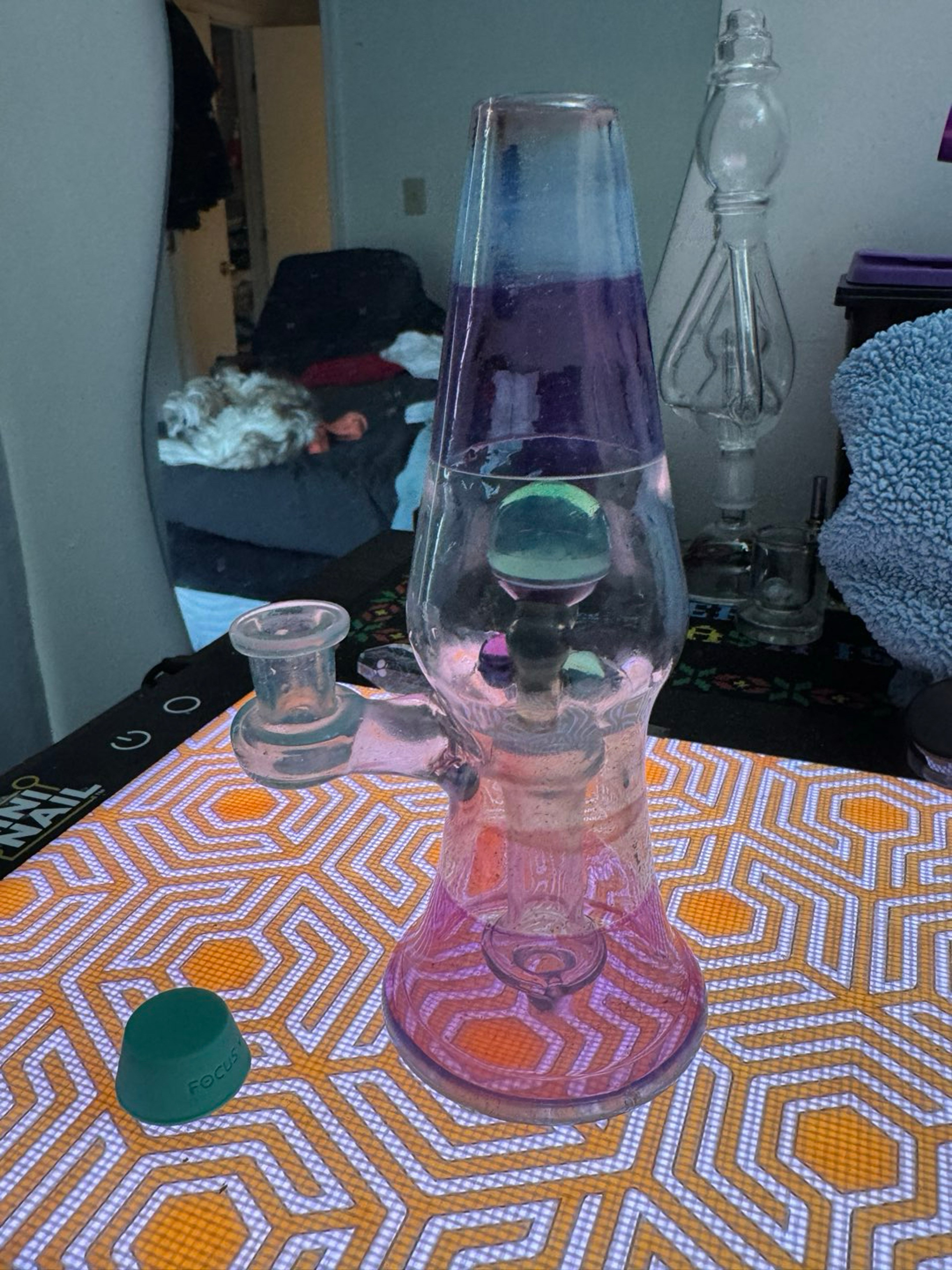 Preview pic of Guru Glass Lamp! Beautiful! Blooper! Cropal Meta/Cropal Royal Jelly! Opal Sphere In The Middle! Trusted Seller
