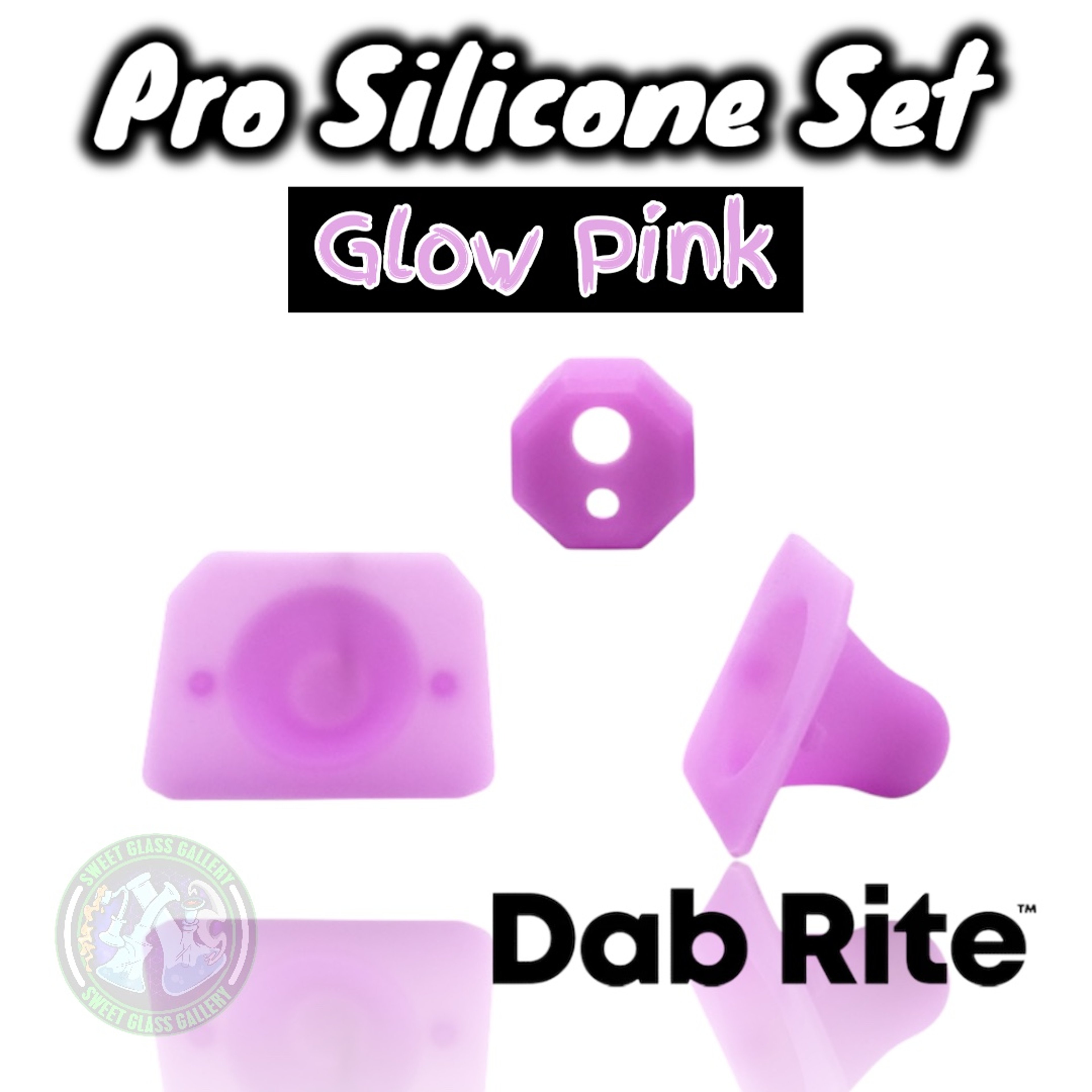 Preview pic of DabRite - Pro Silicone Set - Glow Pink