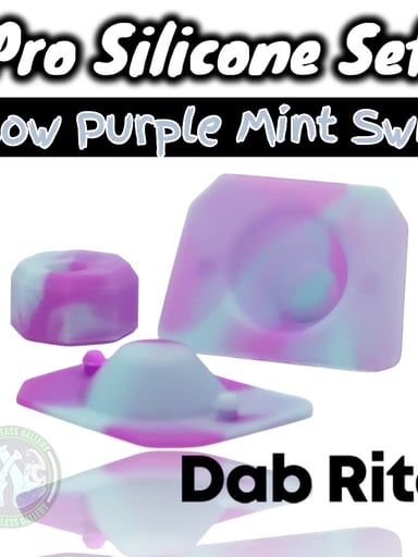 Preview pic of Dab Rite - Pro Silicone Set - Glow Purple Mint Swirl