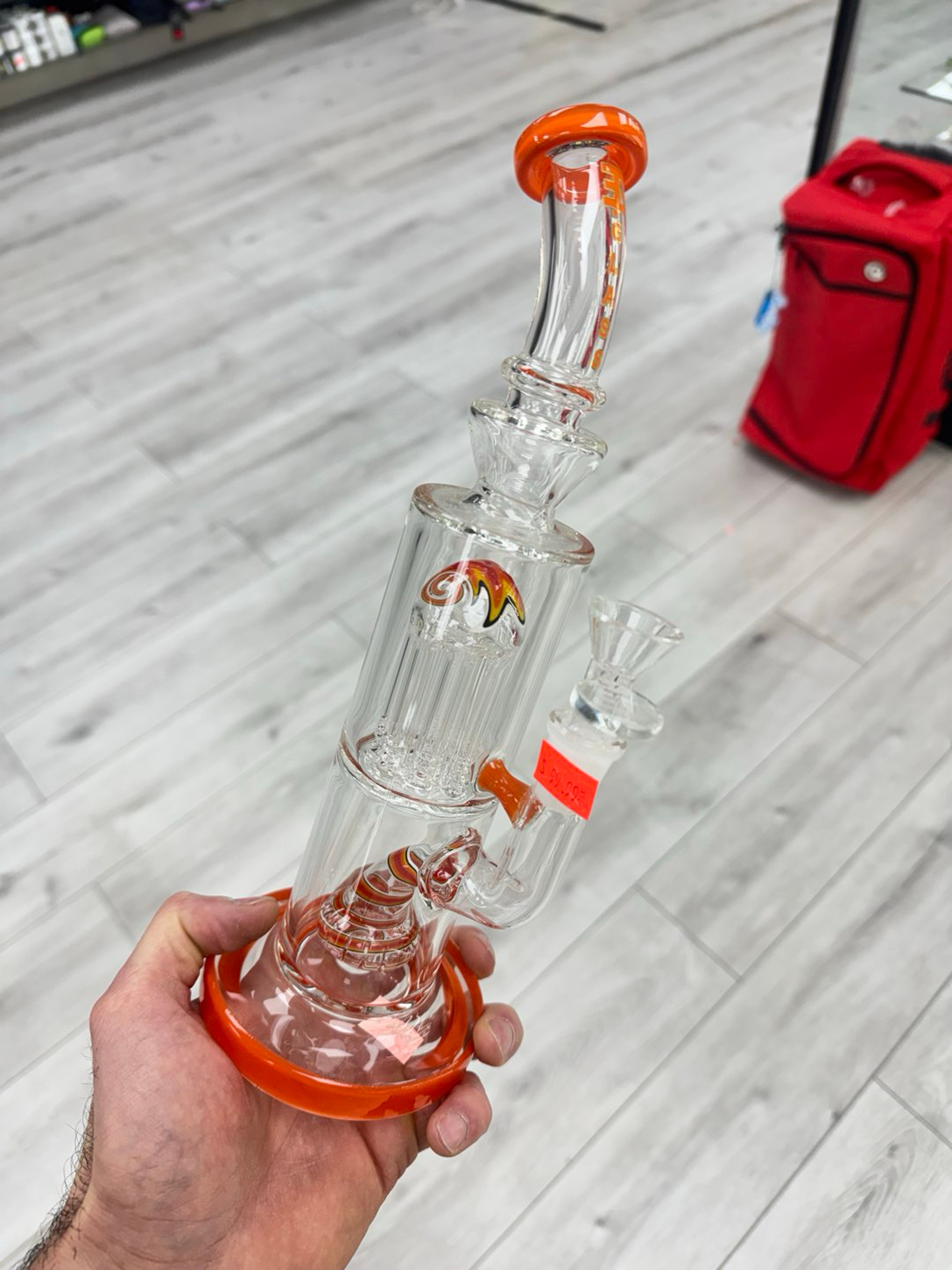 Eg glass double perc rig orange image 0