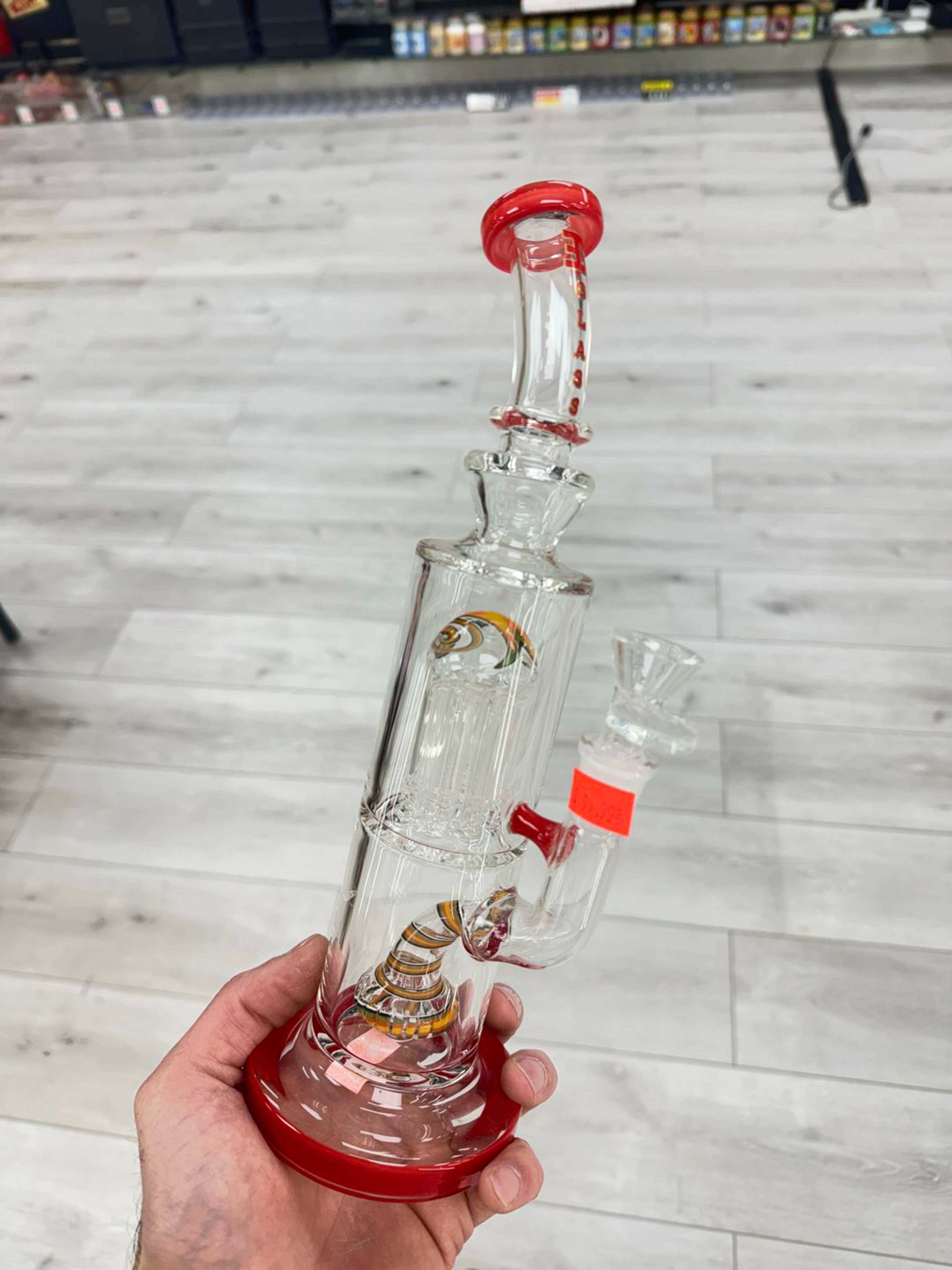 Eg glass double perc rig red image 0