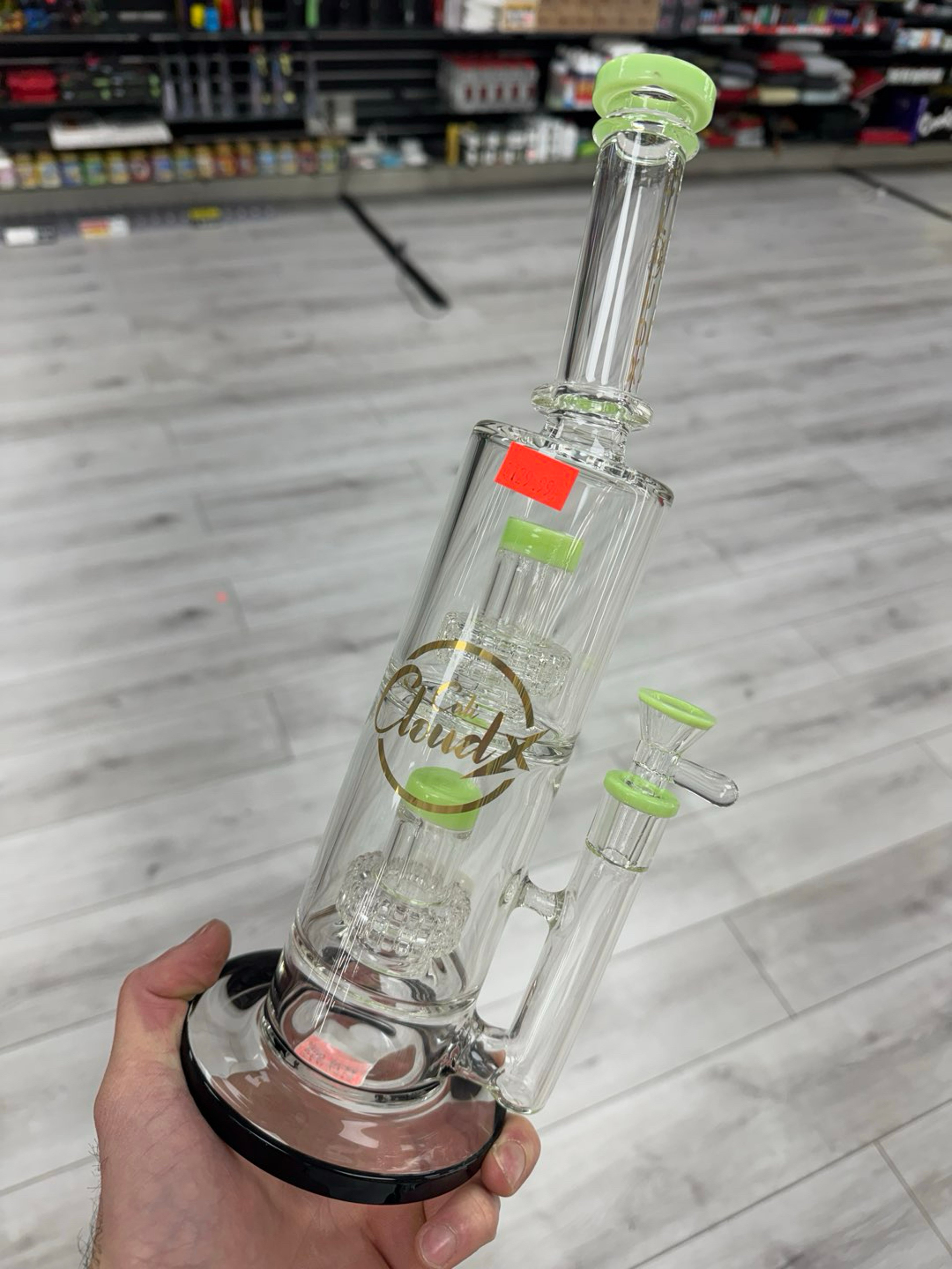 Cali cloudx 13” double perc rig green image 0