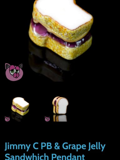 Preview pic of Jimmy C PB & Grape Jelly Sandwich pendant