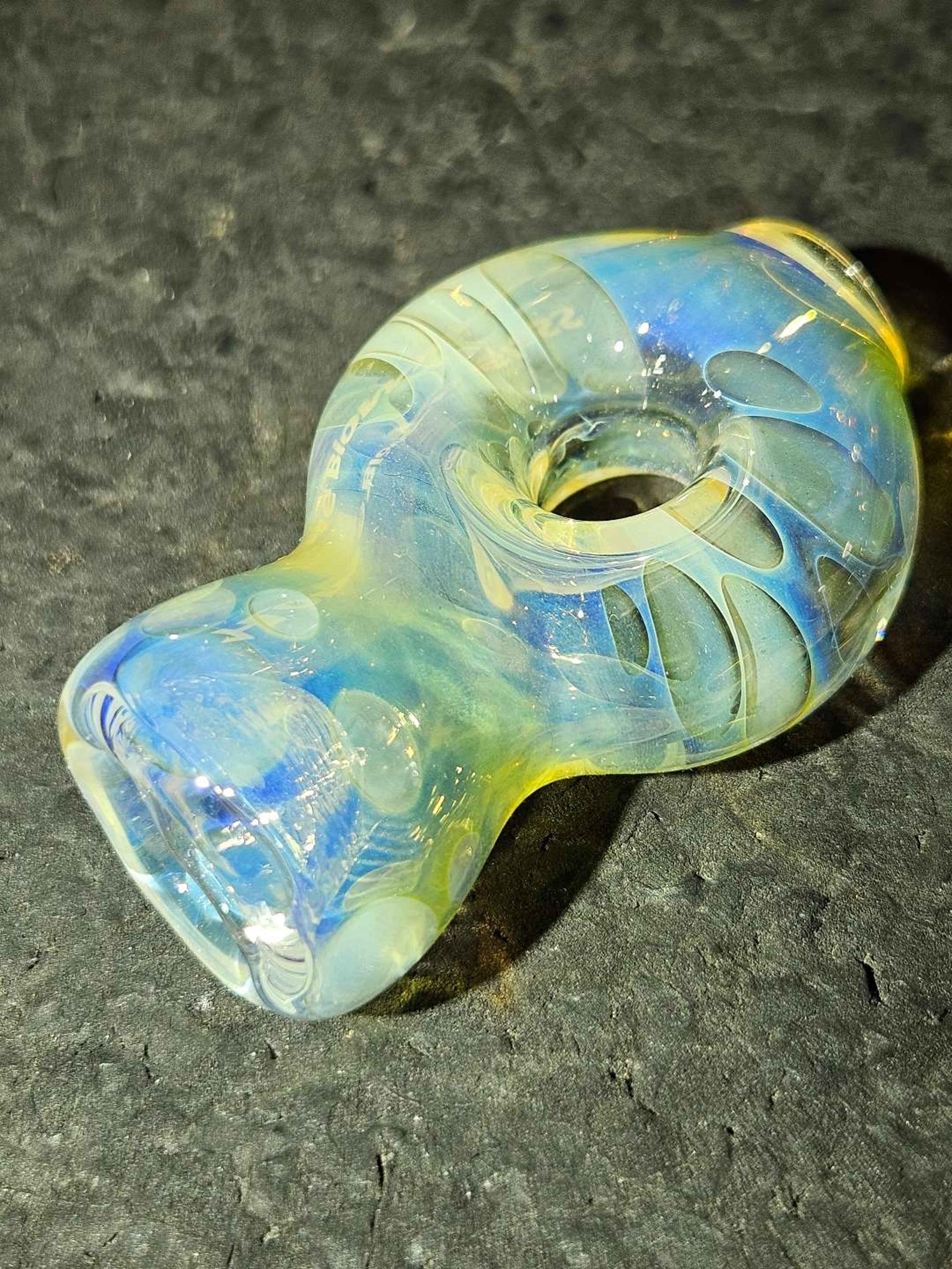Preview pic of Homeblownglass fumed chillum pendant