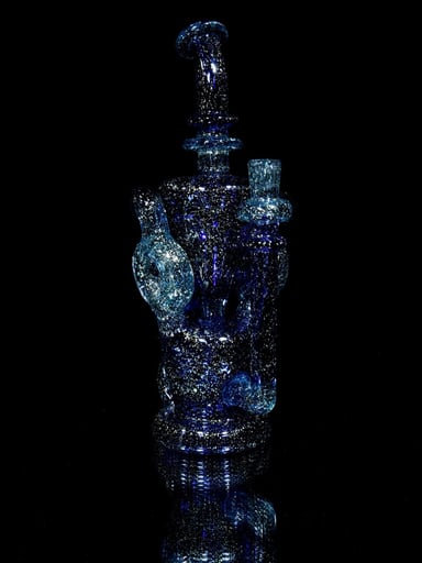 Preview pic of WC Stearns - CFL Double Donut Uptake Klein Recycler - Hydra over Siriusly/Brilliant Blue - 10mm Female