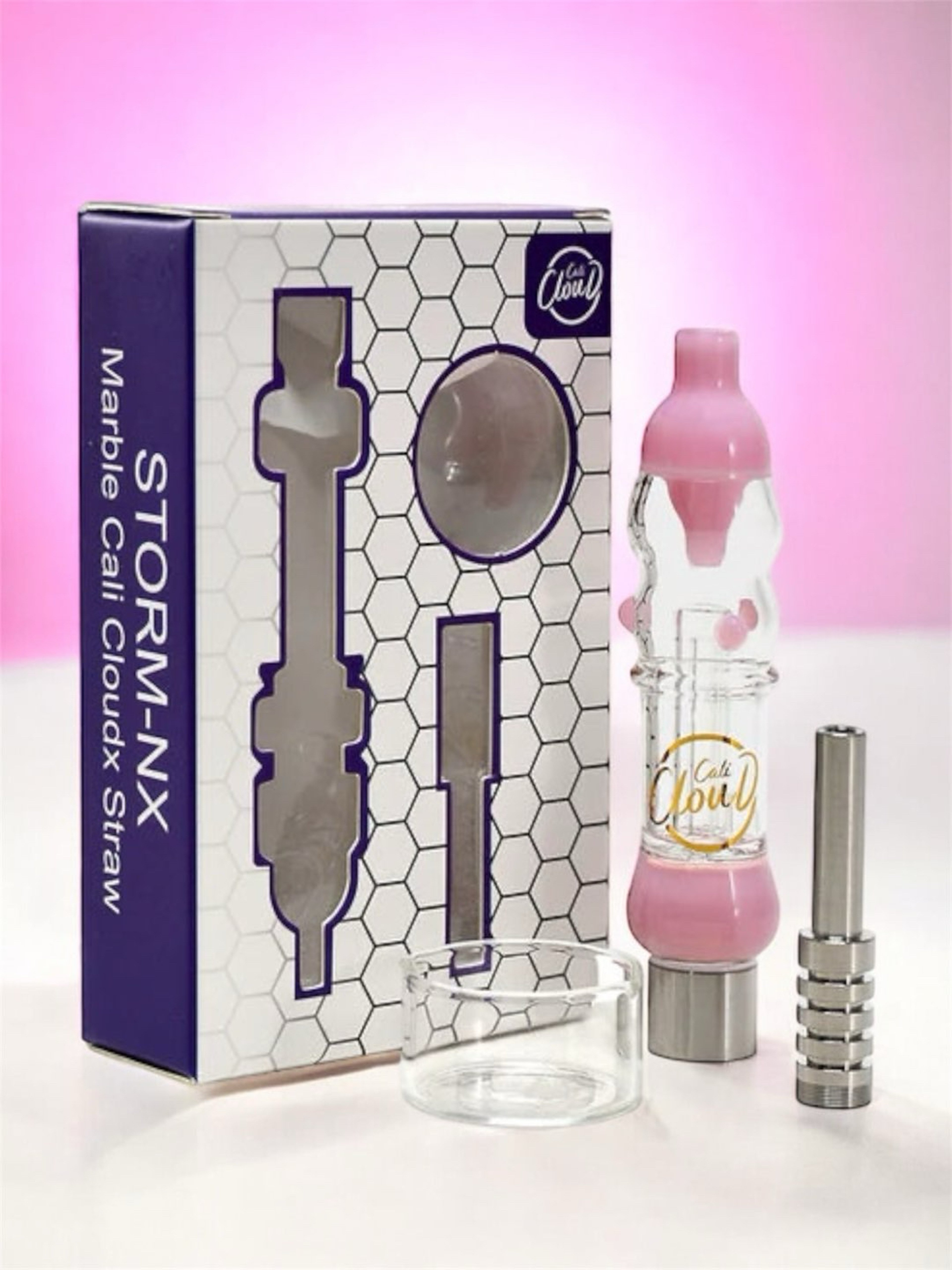 Mini Marble 🎀 Cali CloudX Straw Nectar Collector Kit in Pink image 0