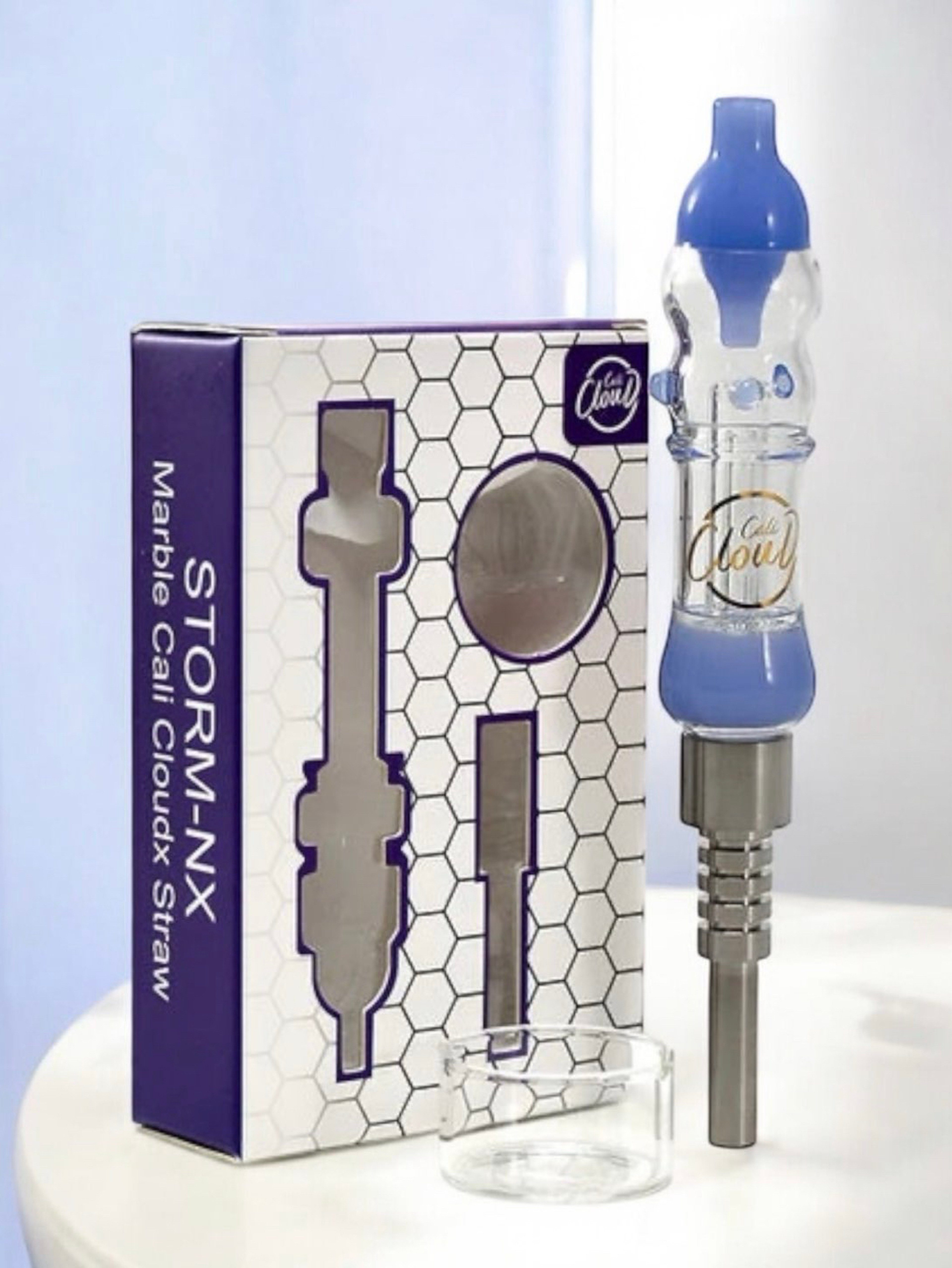 Mini Marble 🫐 Cali CloudX Straw Nectar Collector Kit in Milky Blue image 0