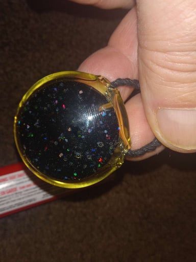 Preview pic of Crushed opal, CFL changing hollow pendant.