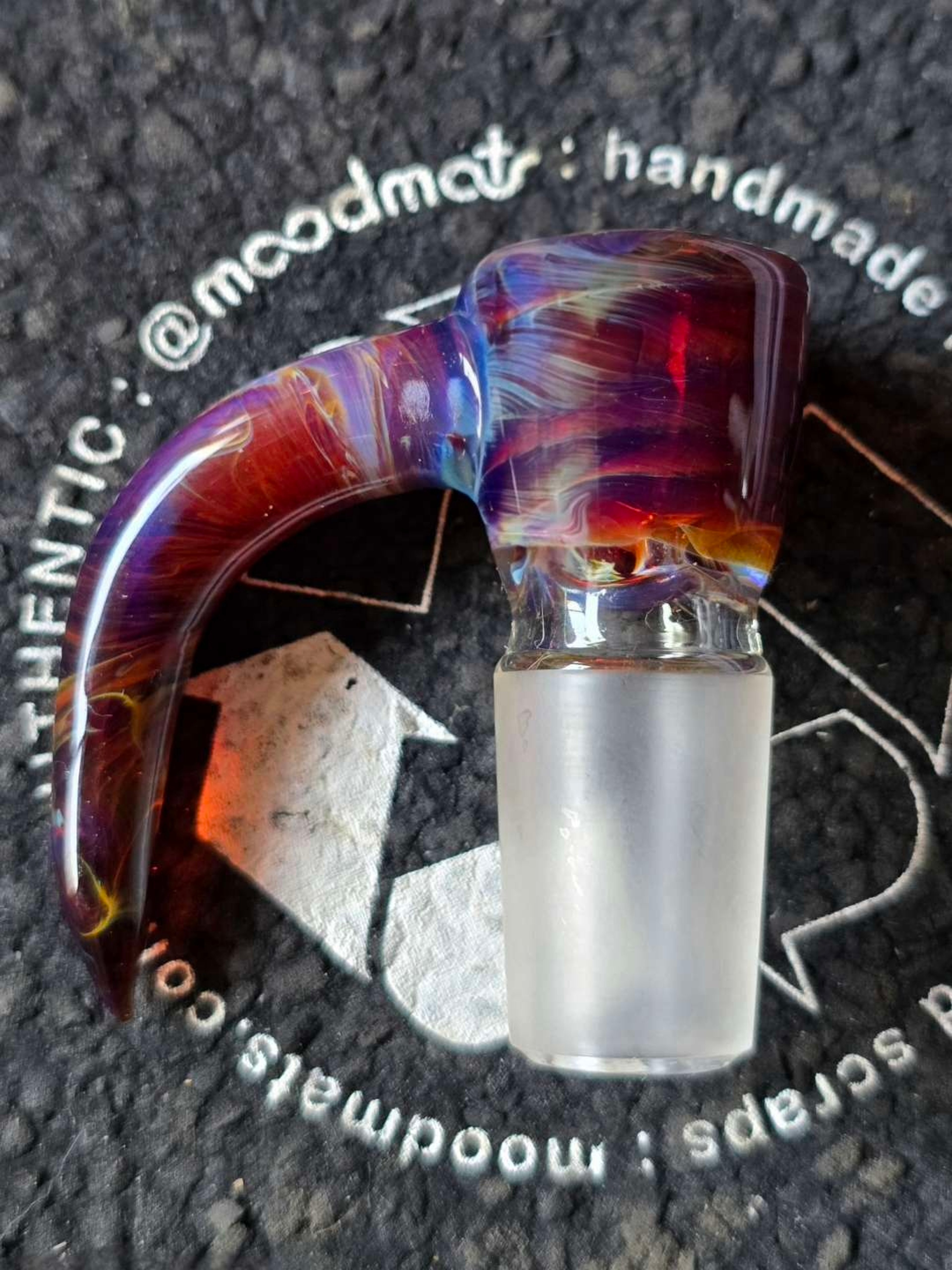 Preview pic of 2019 18mm Glass on Glass Horned Slide by Banjo Glass